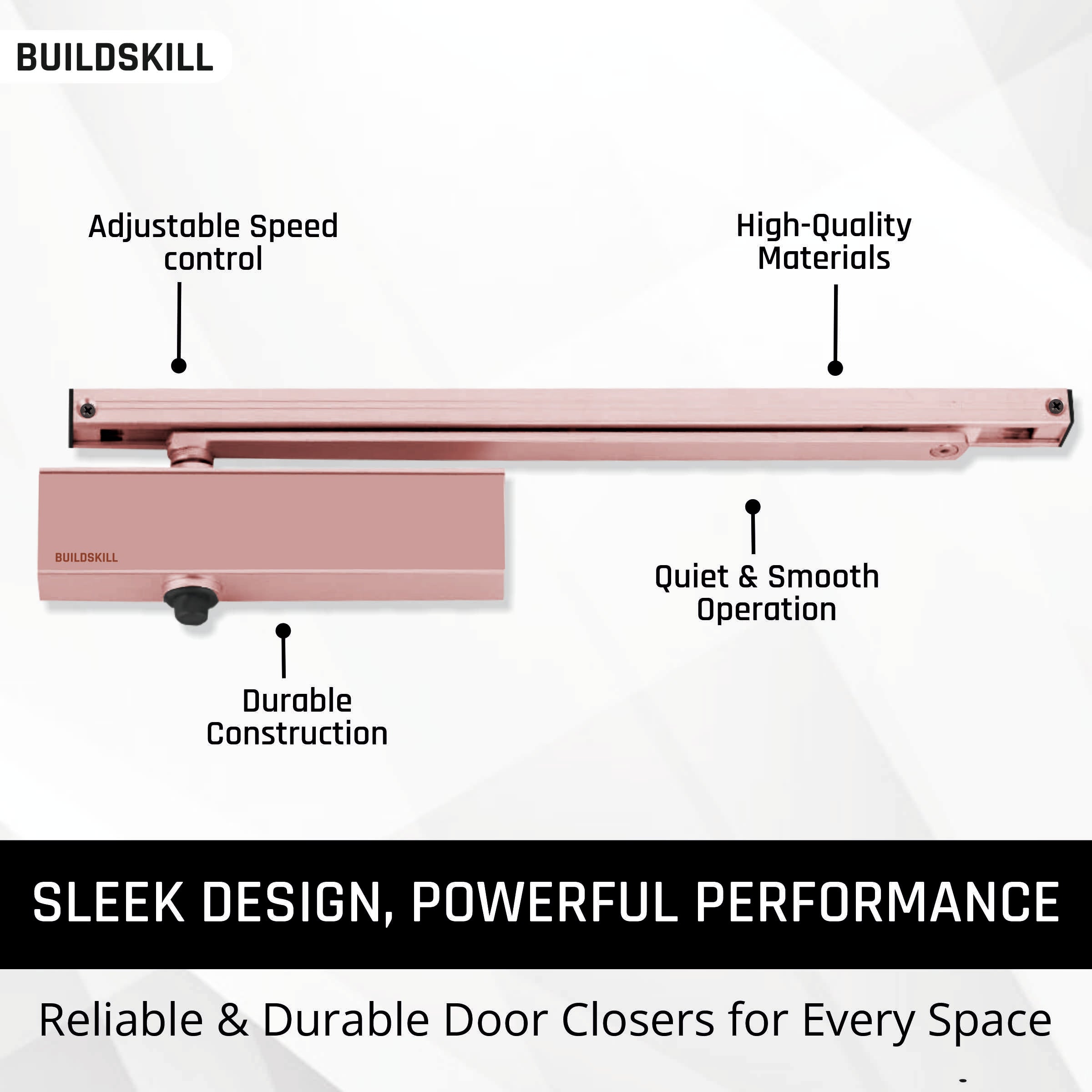 Buildskill Square Door Closer - Load Capacity 85kg