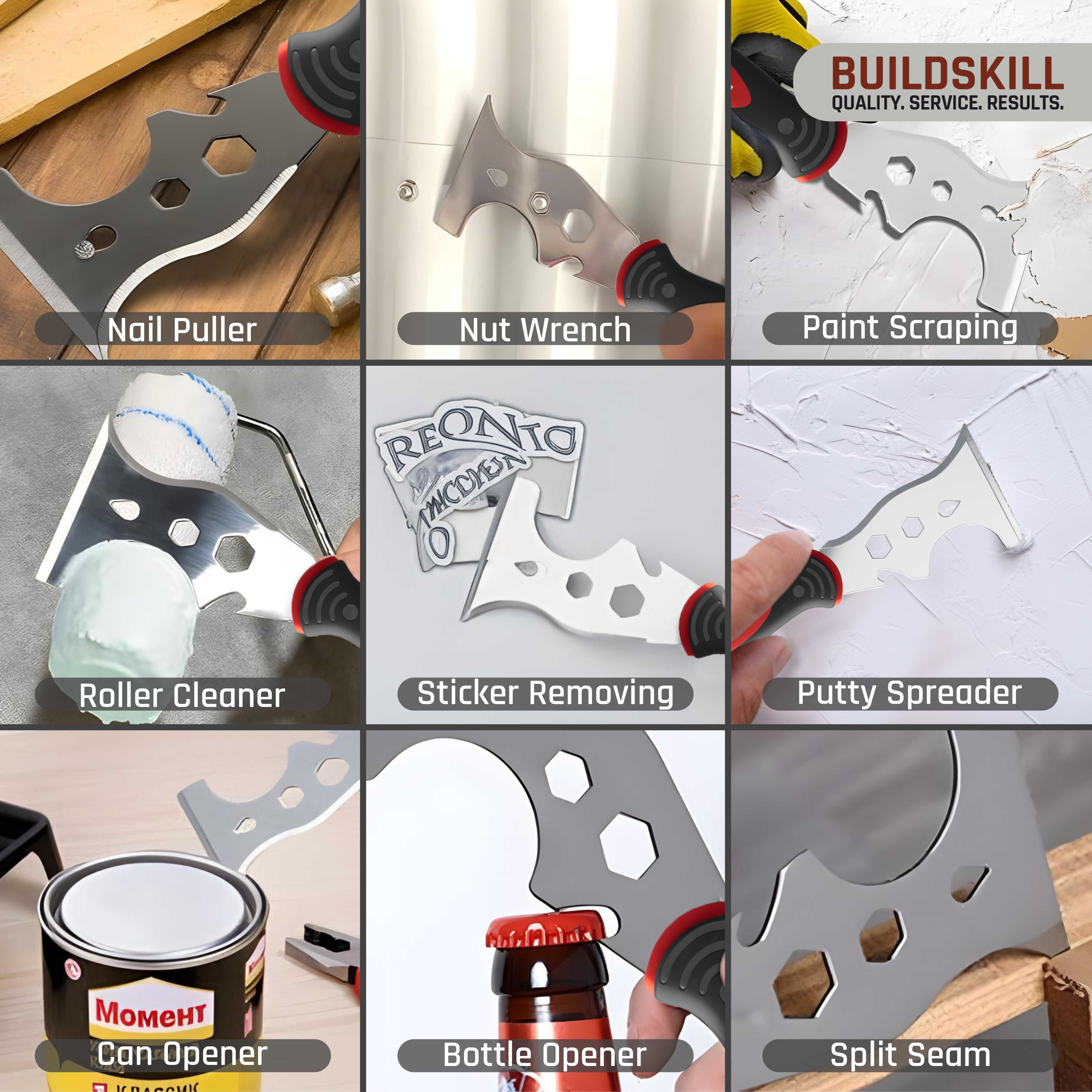 Buildskill Multi-Tool 12-in-1 Putty Scraper
