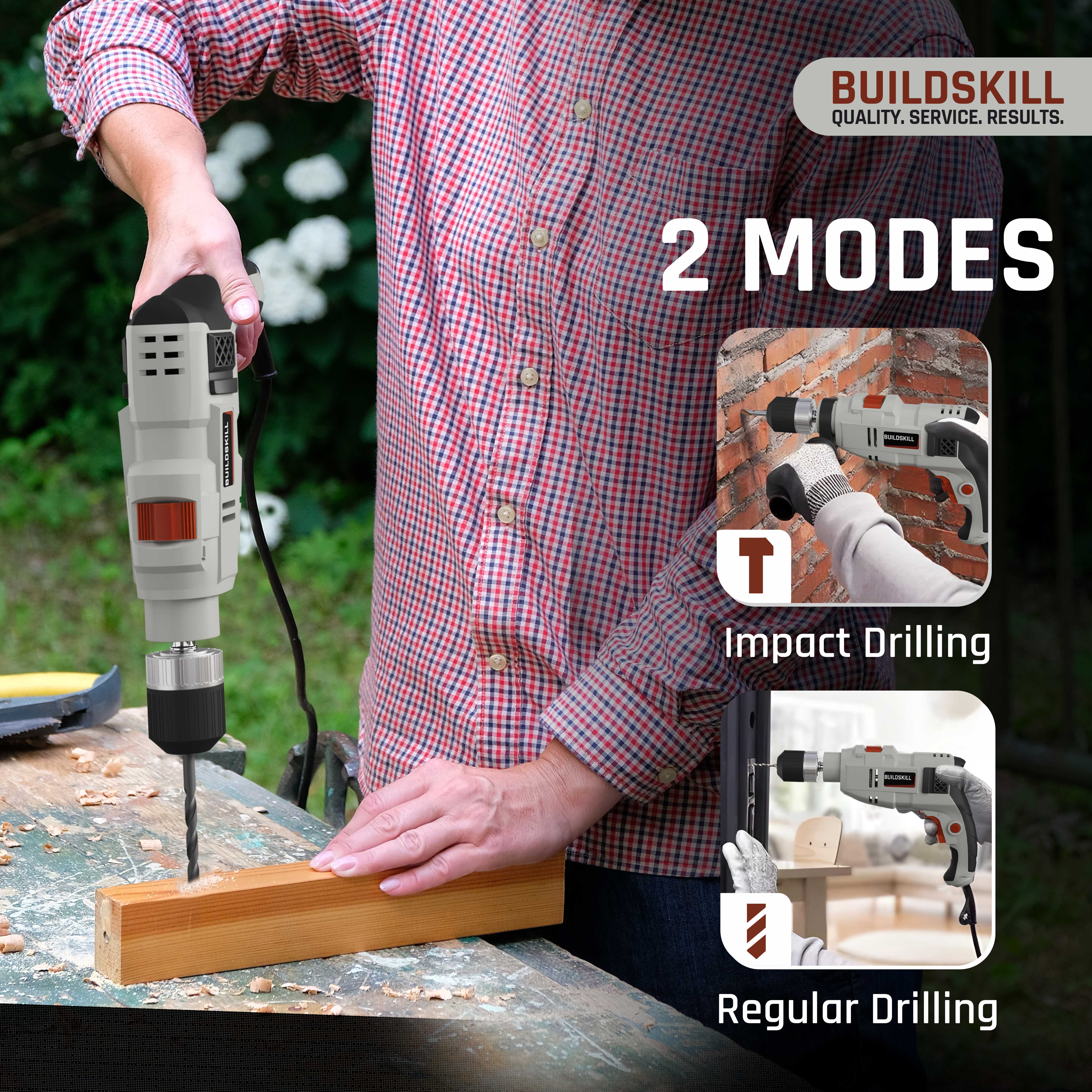 BUILDSKILL 400W drilling machine for home use | 10mm keyless chuck | copper motor with 2800 RPM variable speed | forward & reverse | drill machine for wall drilling, screwdriving & impact drilling