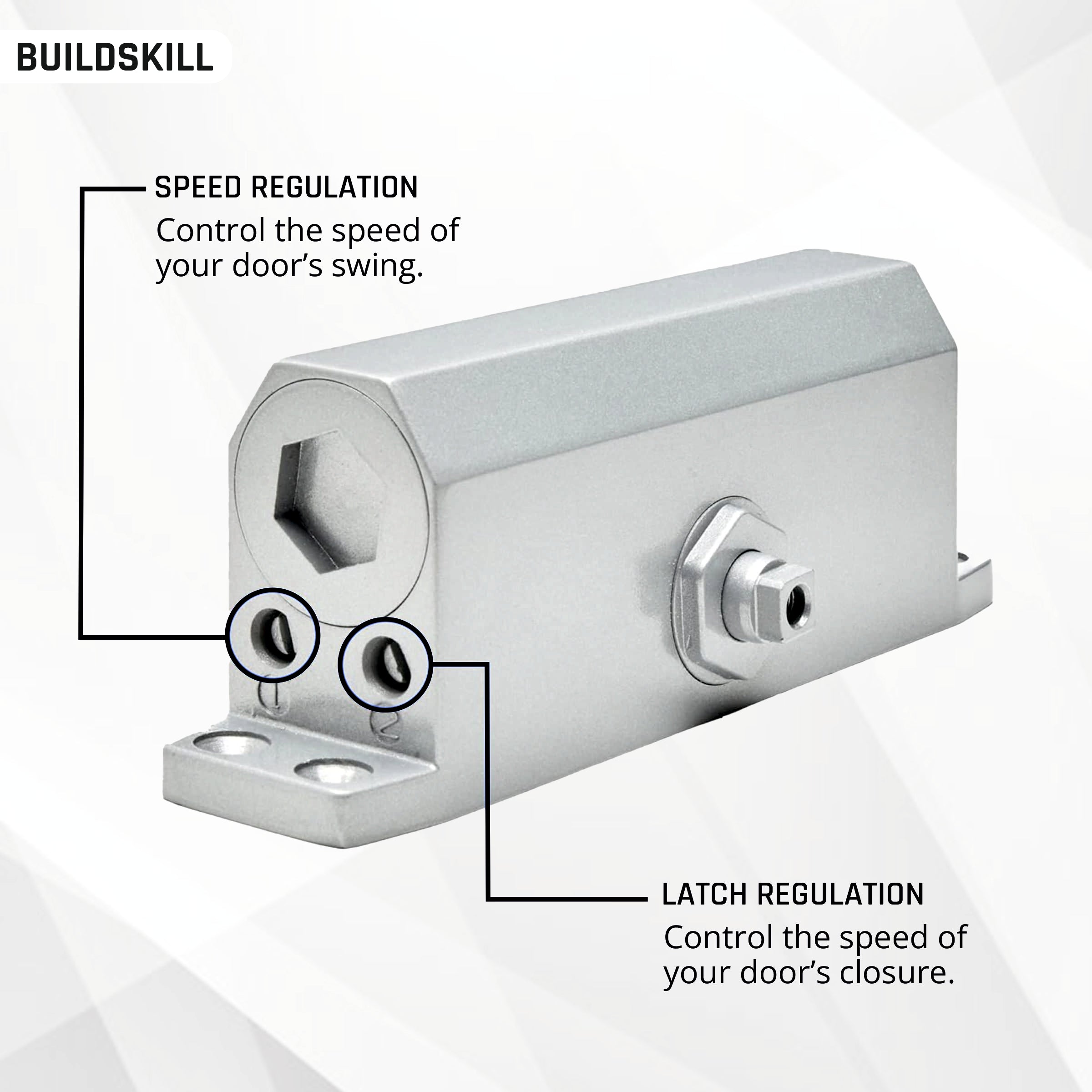 Buildskill Hydraulic Door Closer – Scissors Arm, 65kg Capacity