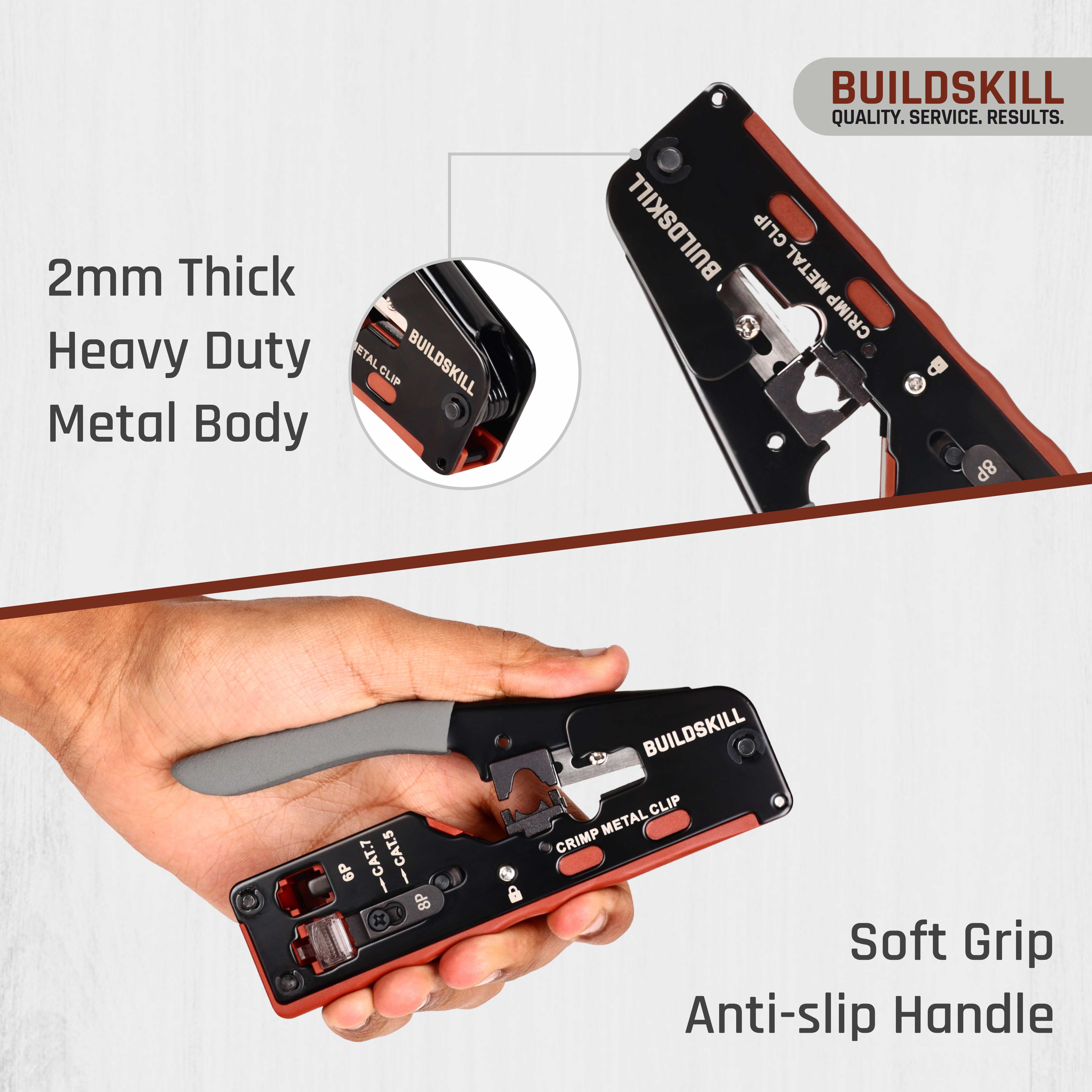 Buildskill 3-in-1 network crimping tool, wire stripper and cutter