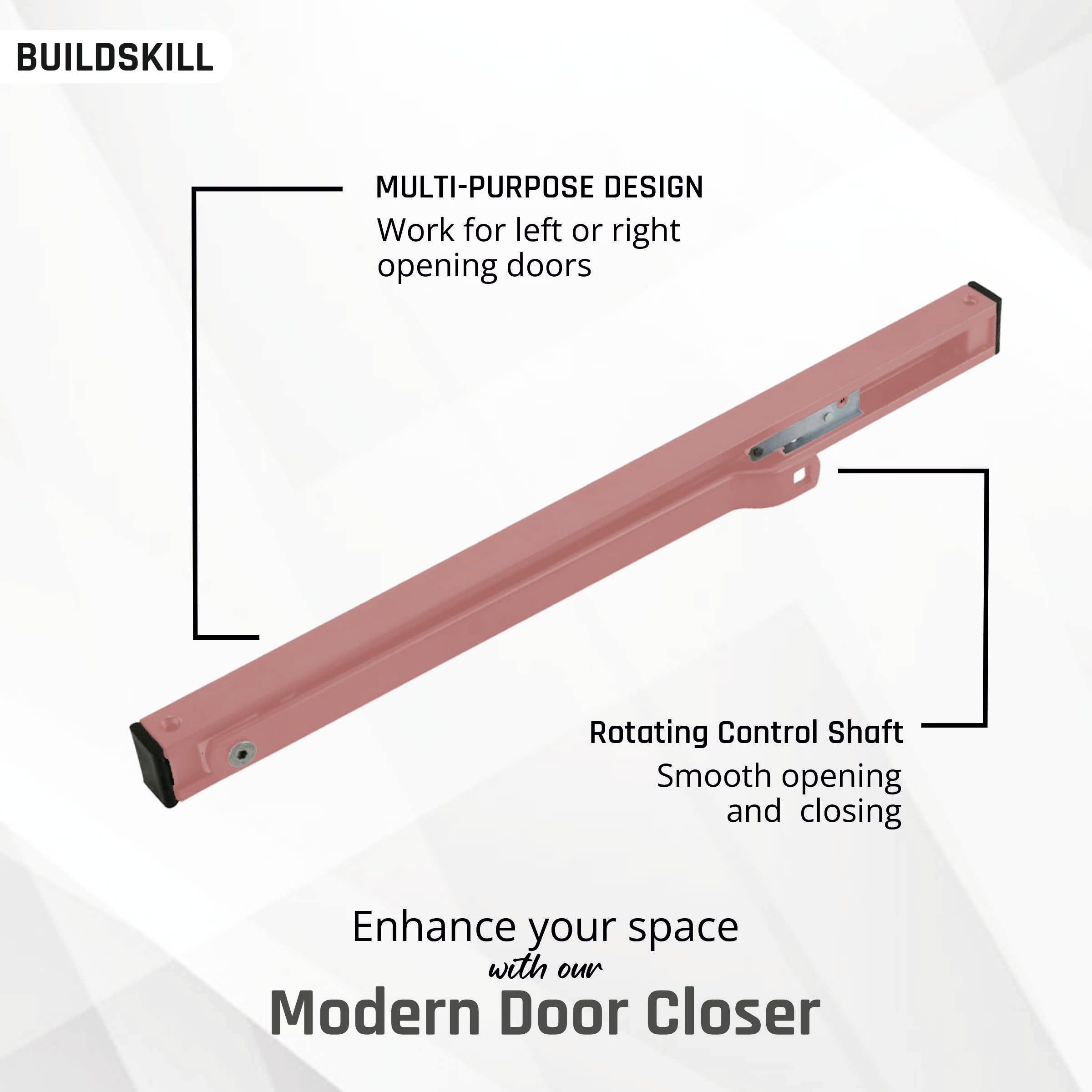 Buildskill Square Door Closer with Cover - Load Capacity 85kg