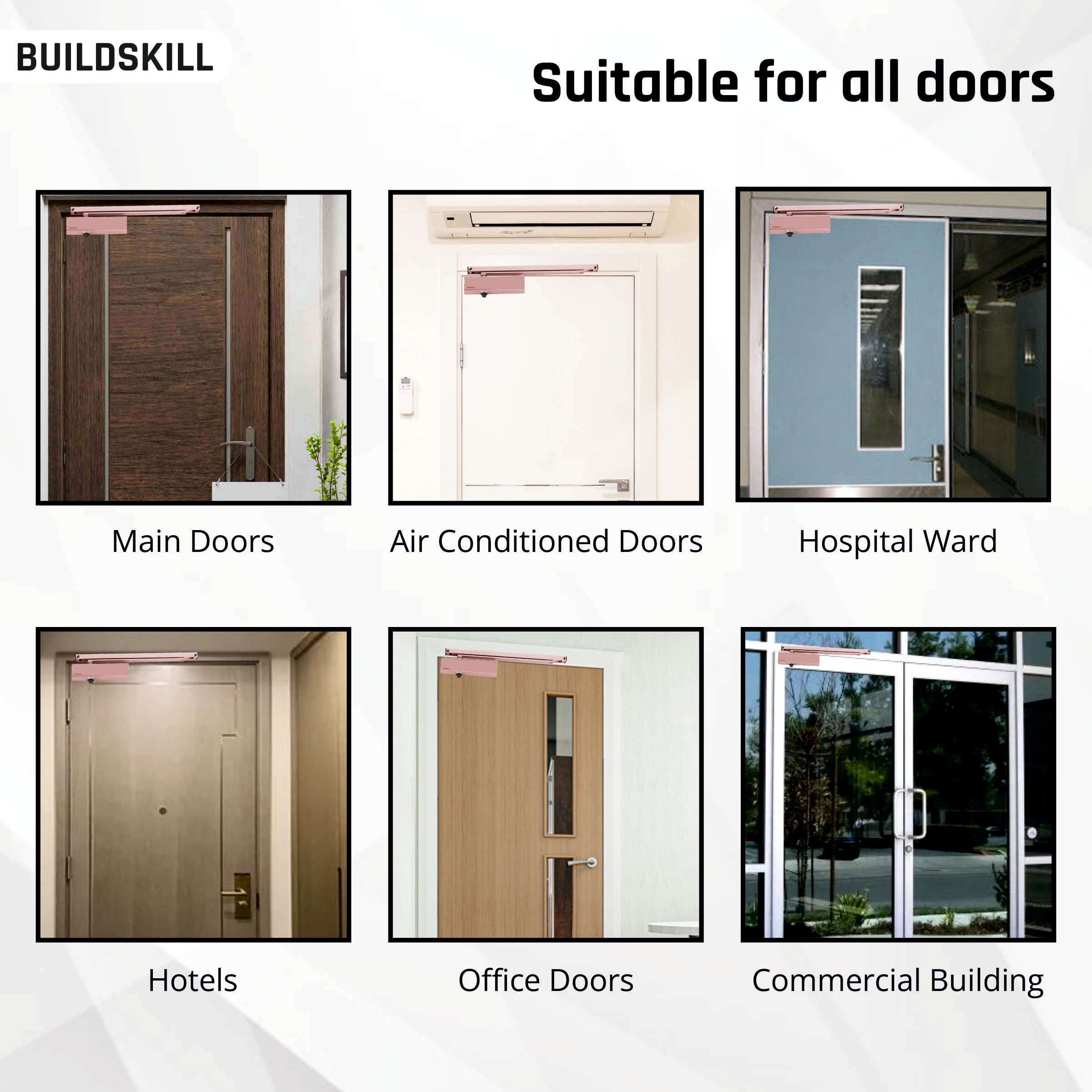 Buildskill Square Door Closer - Load Capacity 85kg