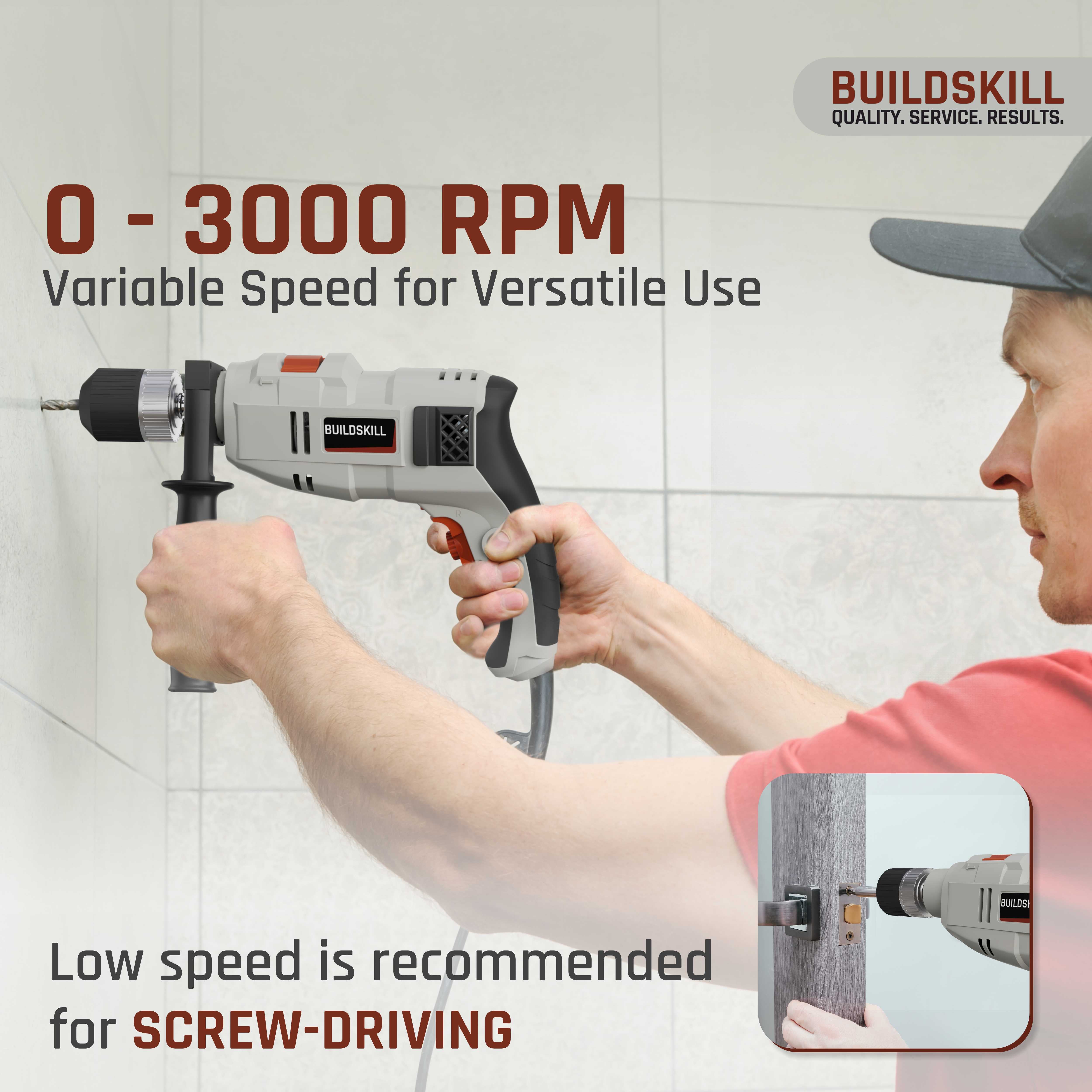 BUILDSKILL 400W drilling machine for home use | 10mm keyless chuck | copper motor with 2800 RPM variable speed | forward & reverse | drill machine for wall drilling, screwdriving & impact drilling