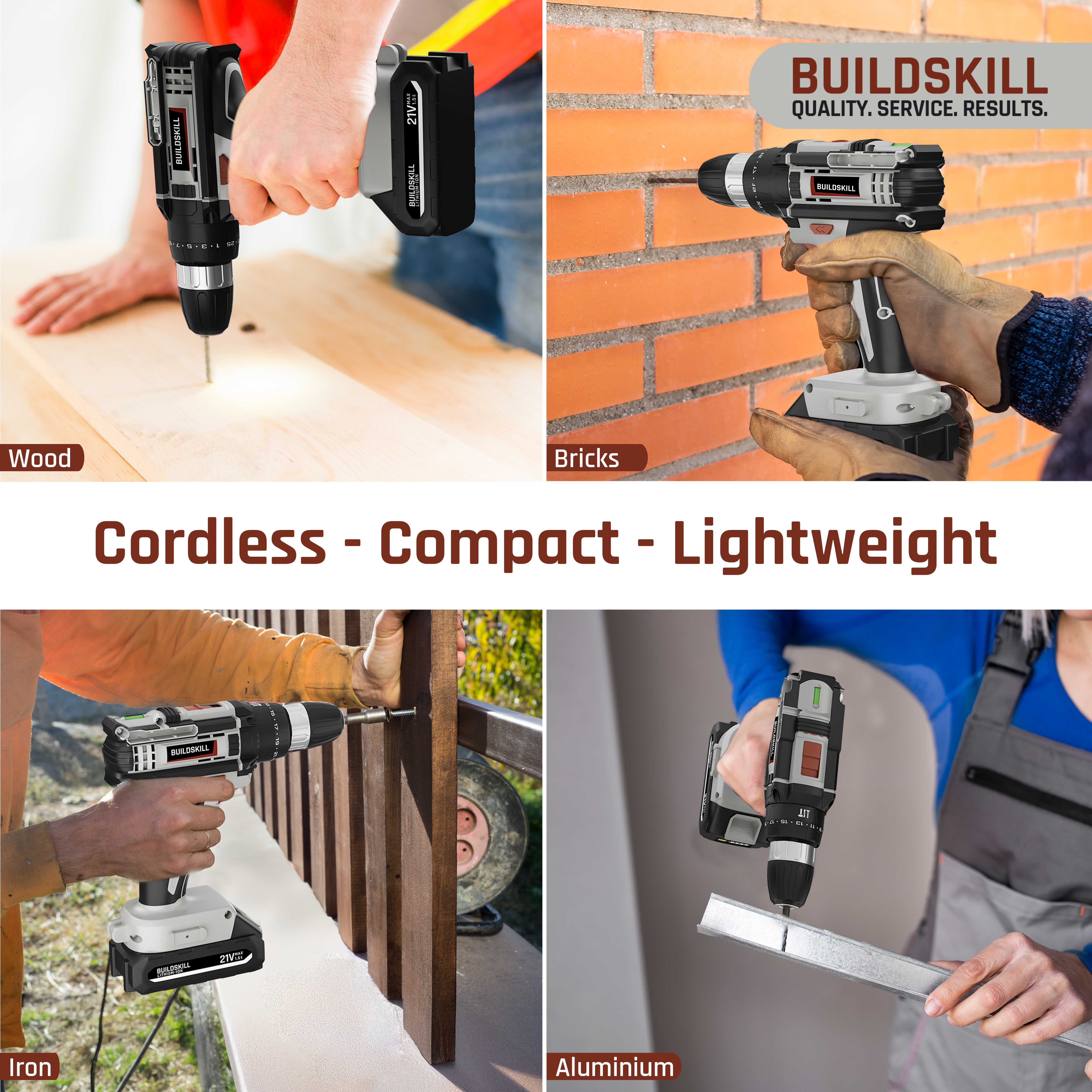 Buildskill 21V Impact Drill Machine with 1.5B Battery
