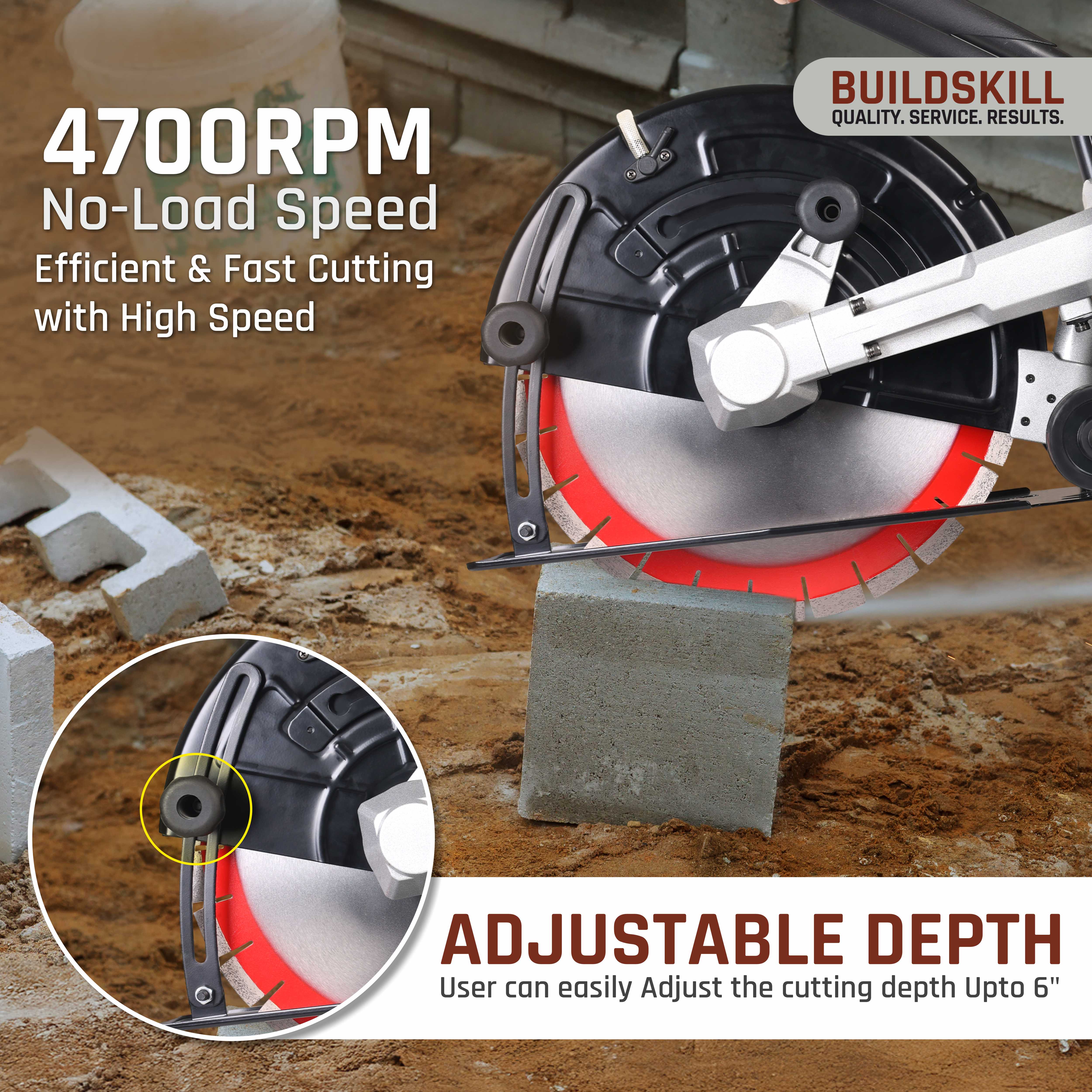 Buildskill 16 Inches Concrete Cutter for Heavy-Duty Use