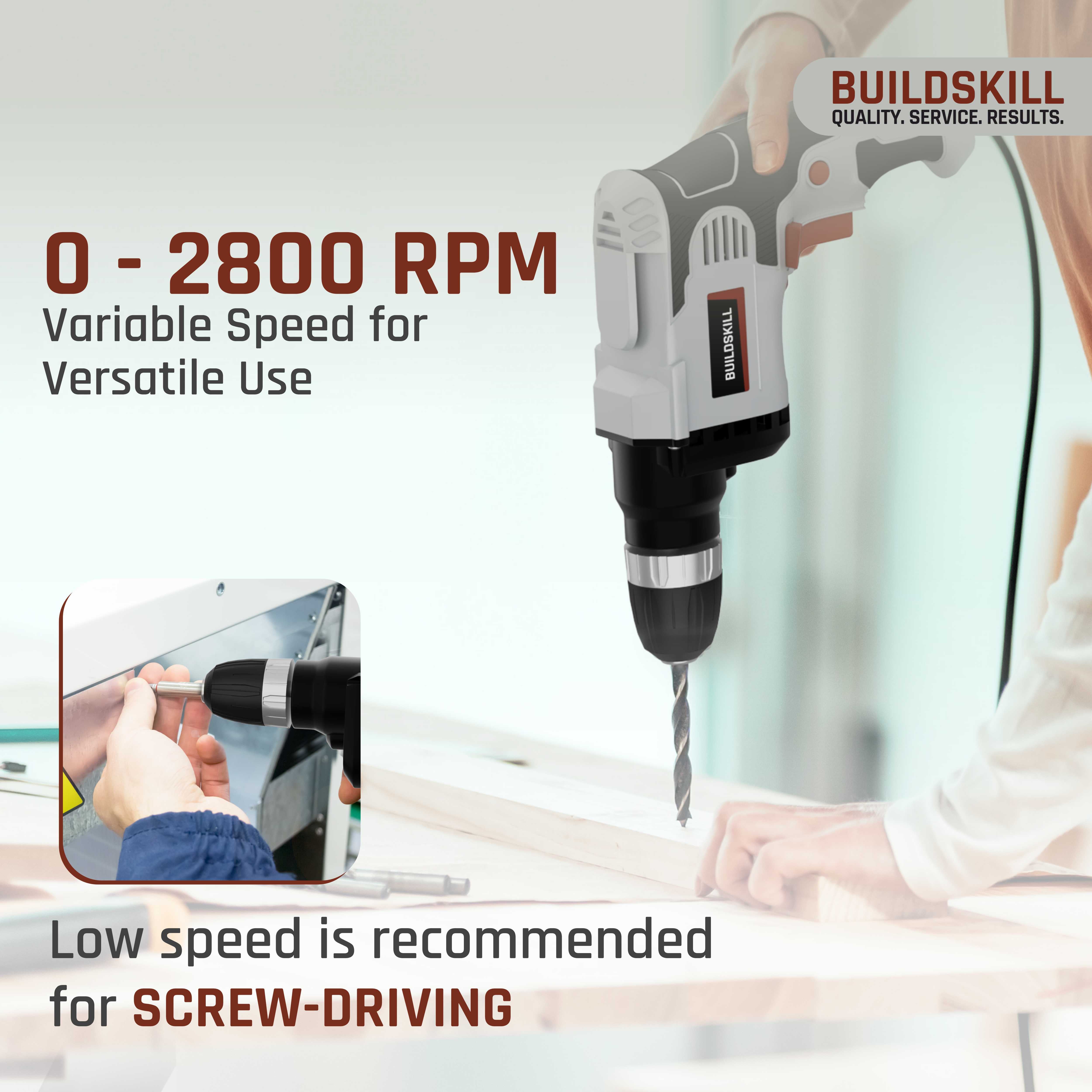 Buildskill 400W Electric Drill Machine 10MM Keyless Chuck