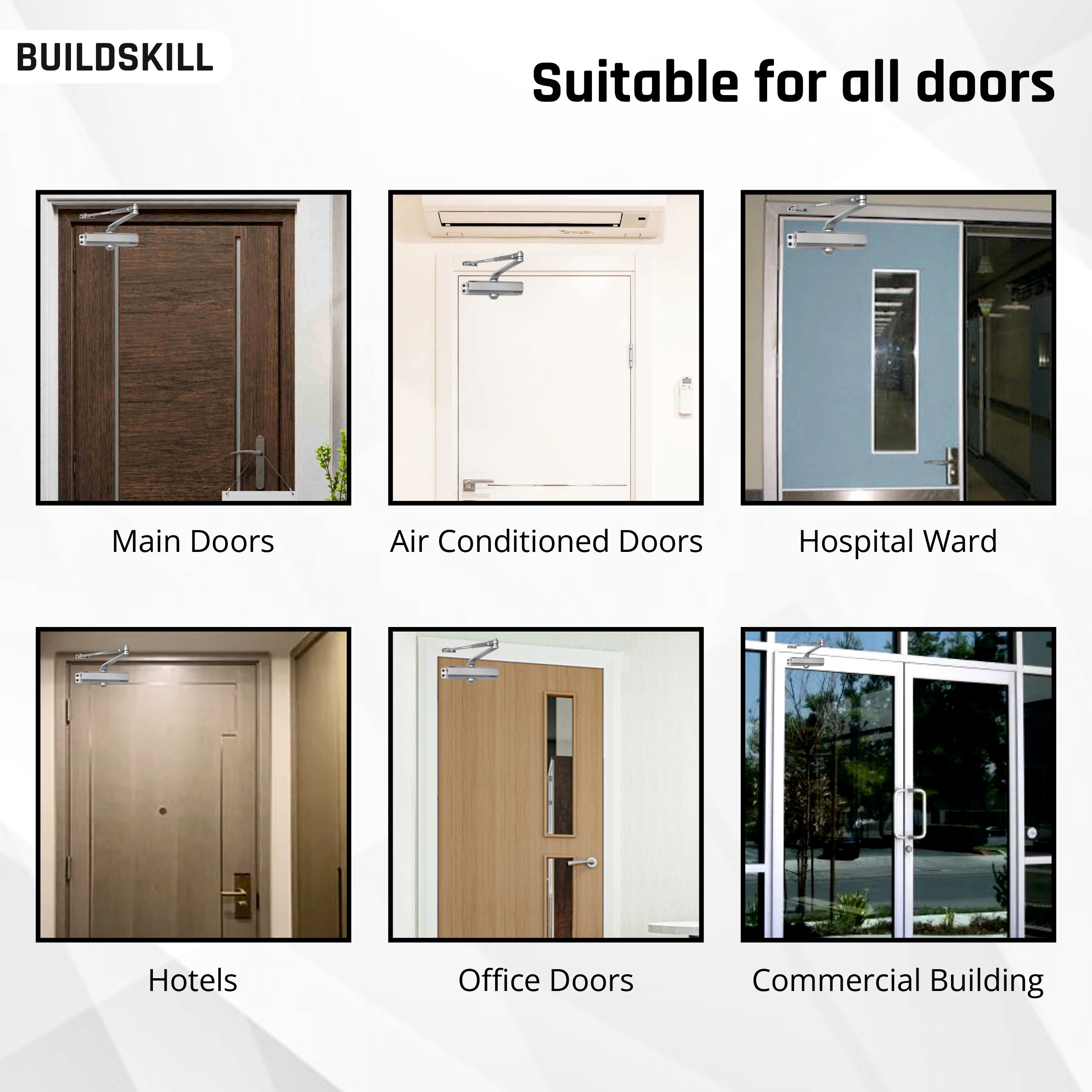 Buildskill Hydraulic Door Closer – Scissors Arm, 65kg Capacity