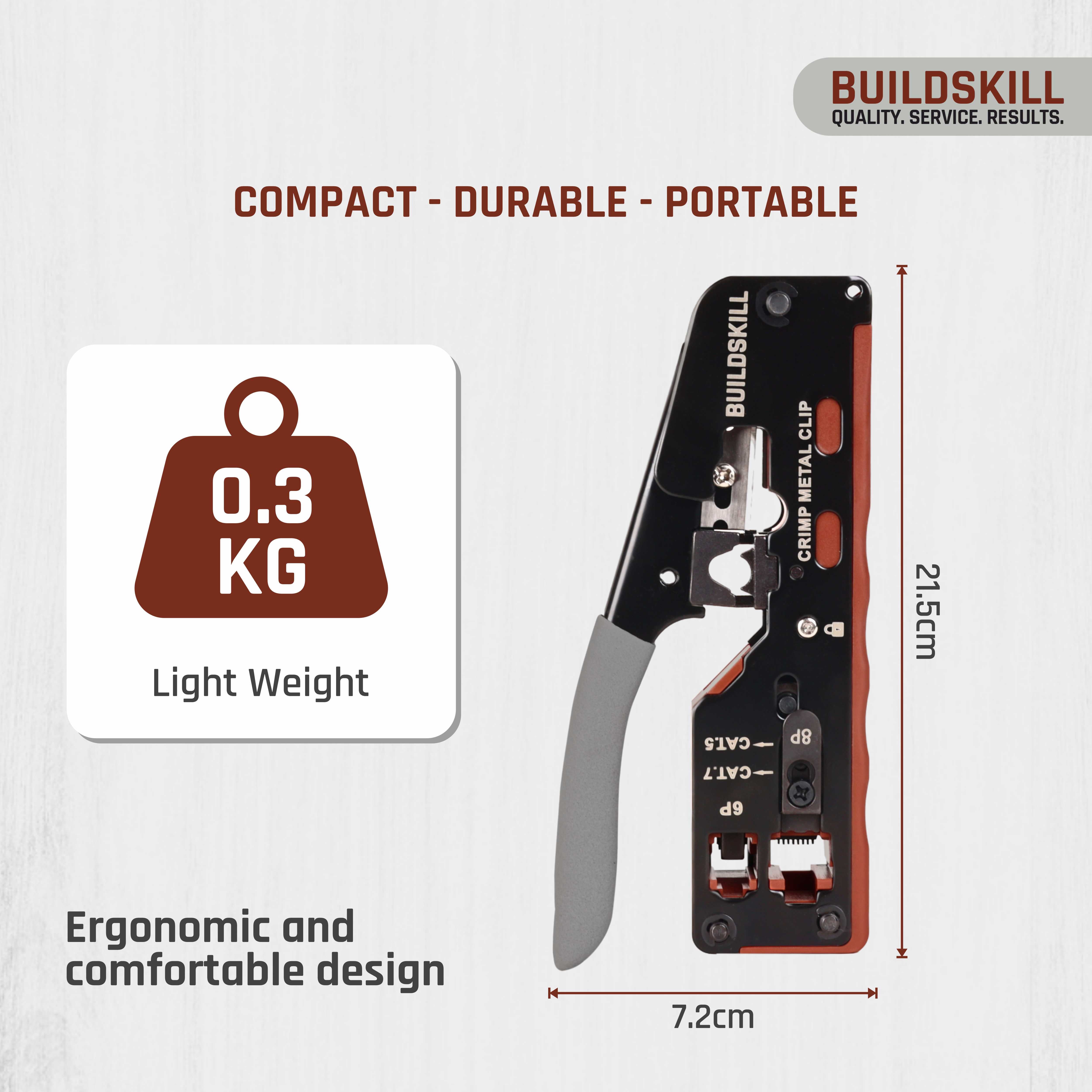 Buildskill 3-in-1 network crimping tool, wire stripper and cutter