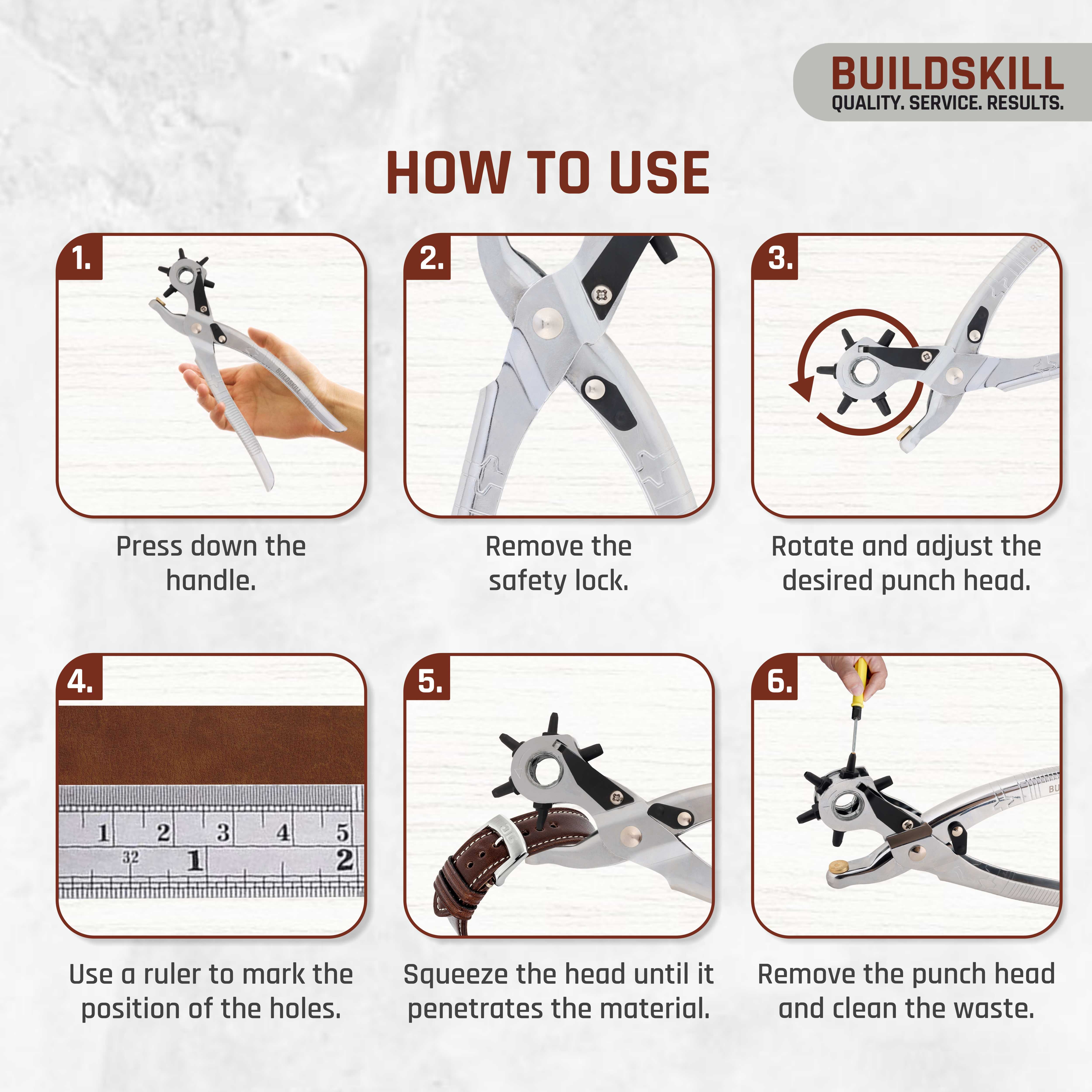 Buildskill Leather Hole Puncher – Durable and Precise Tool