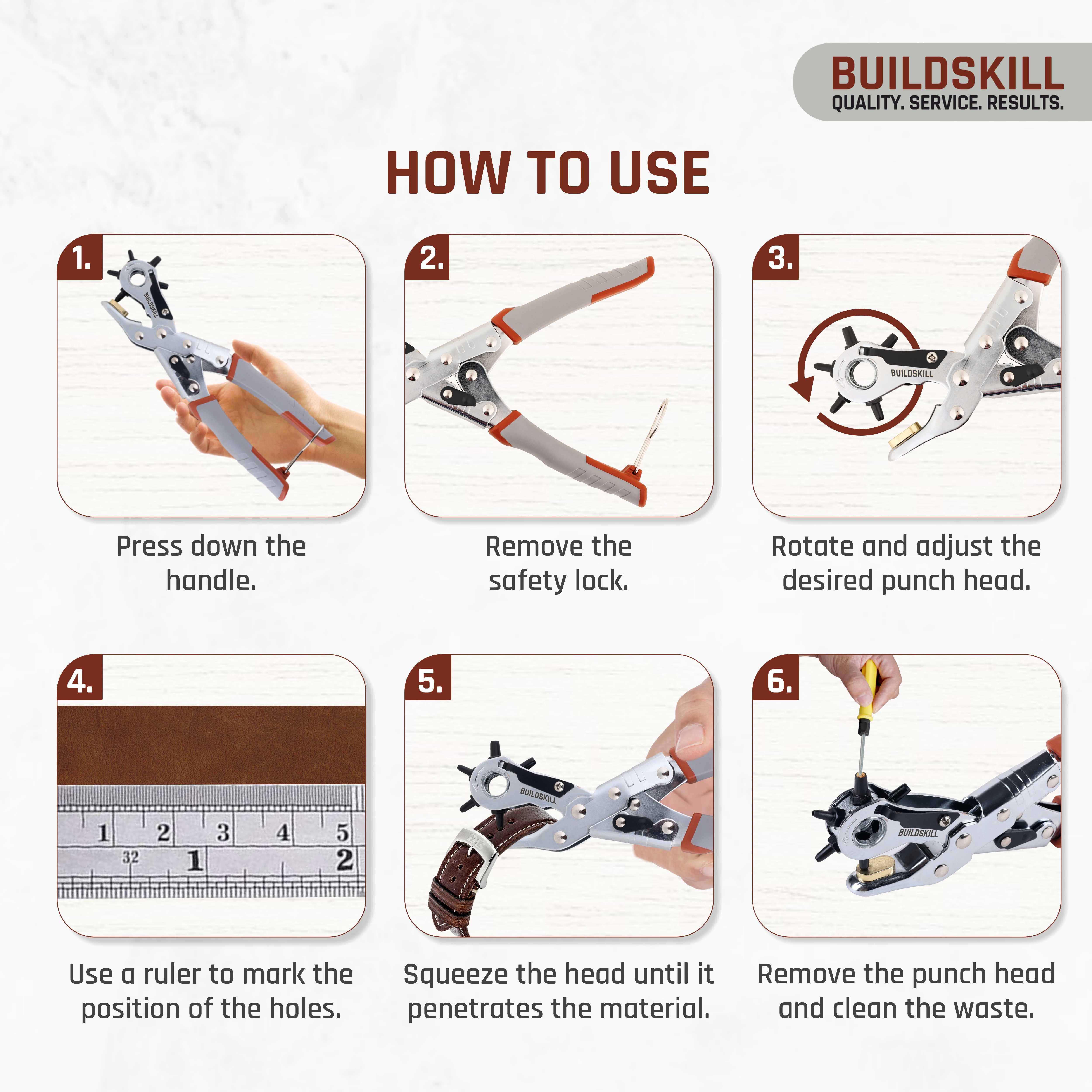 Buildskill Leather Hole Puncher – Durable and Precise Tool