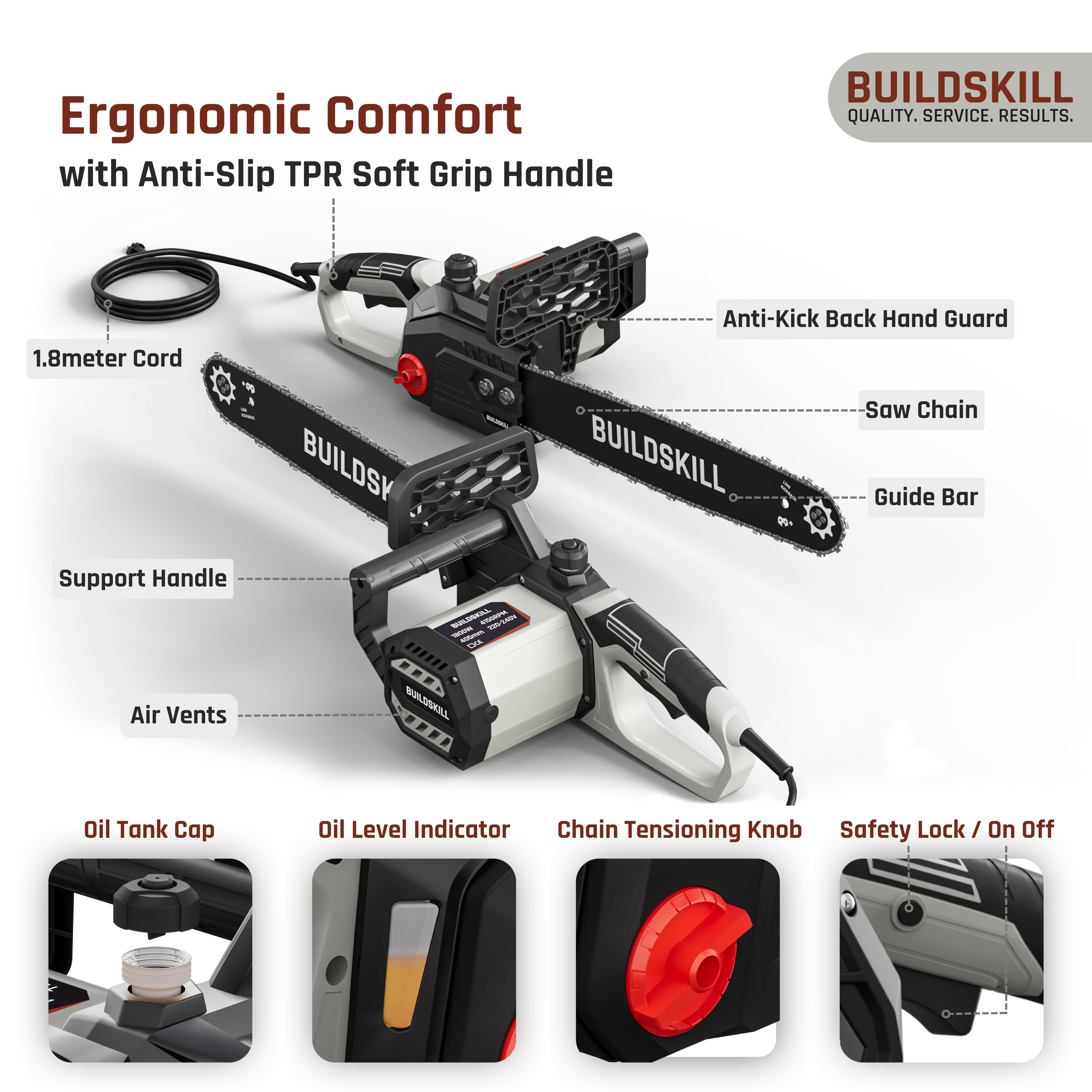 Buildskill 1800W Electric Chain Saw