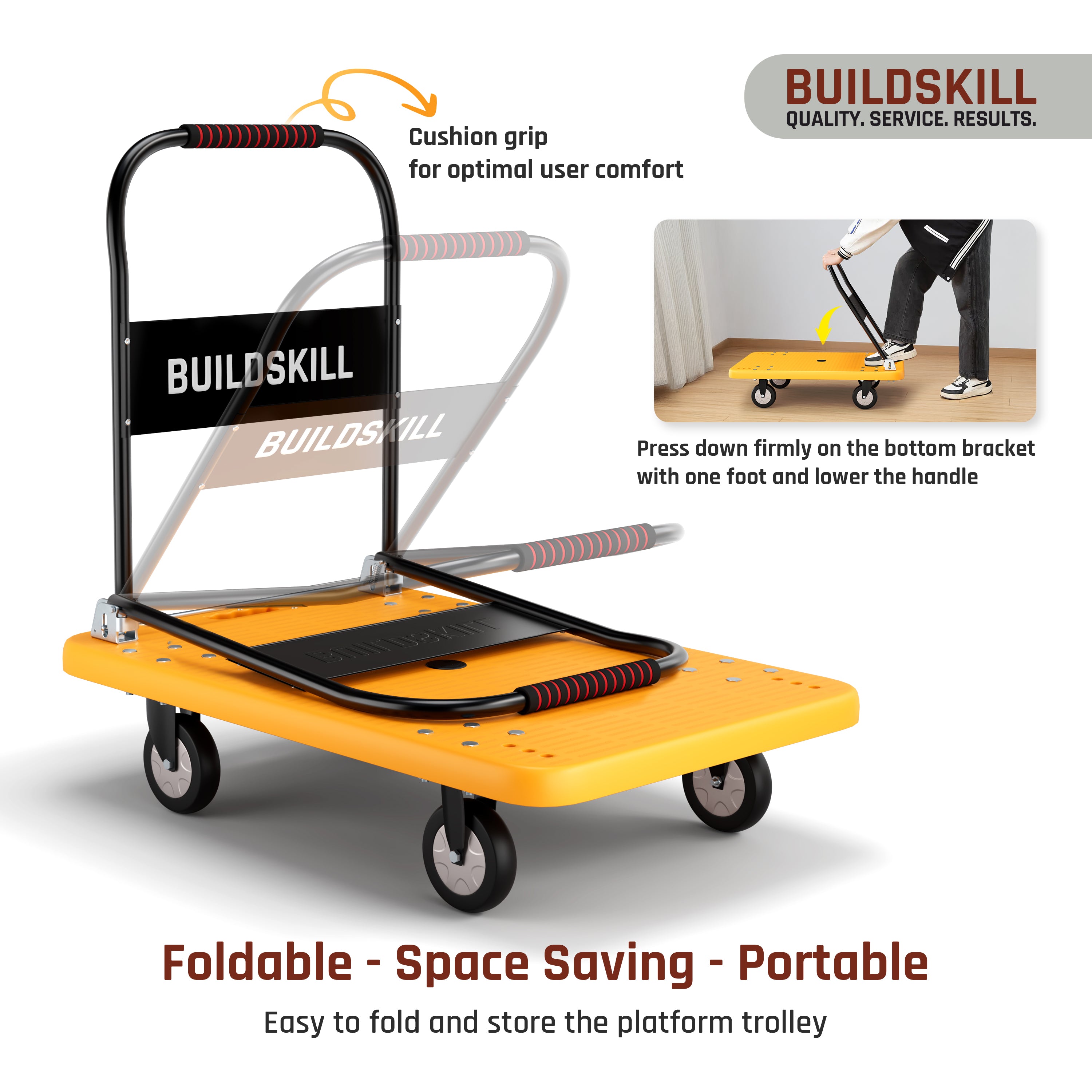 Buildskill Foldable Platform Trolley 250 kg Capacity (60X90)