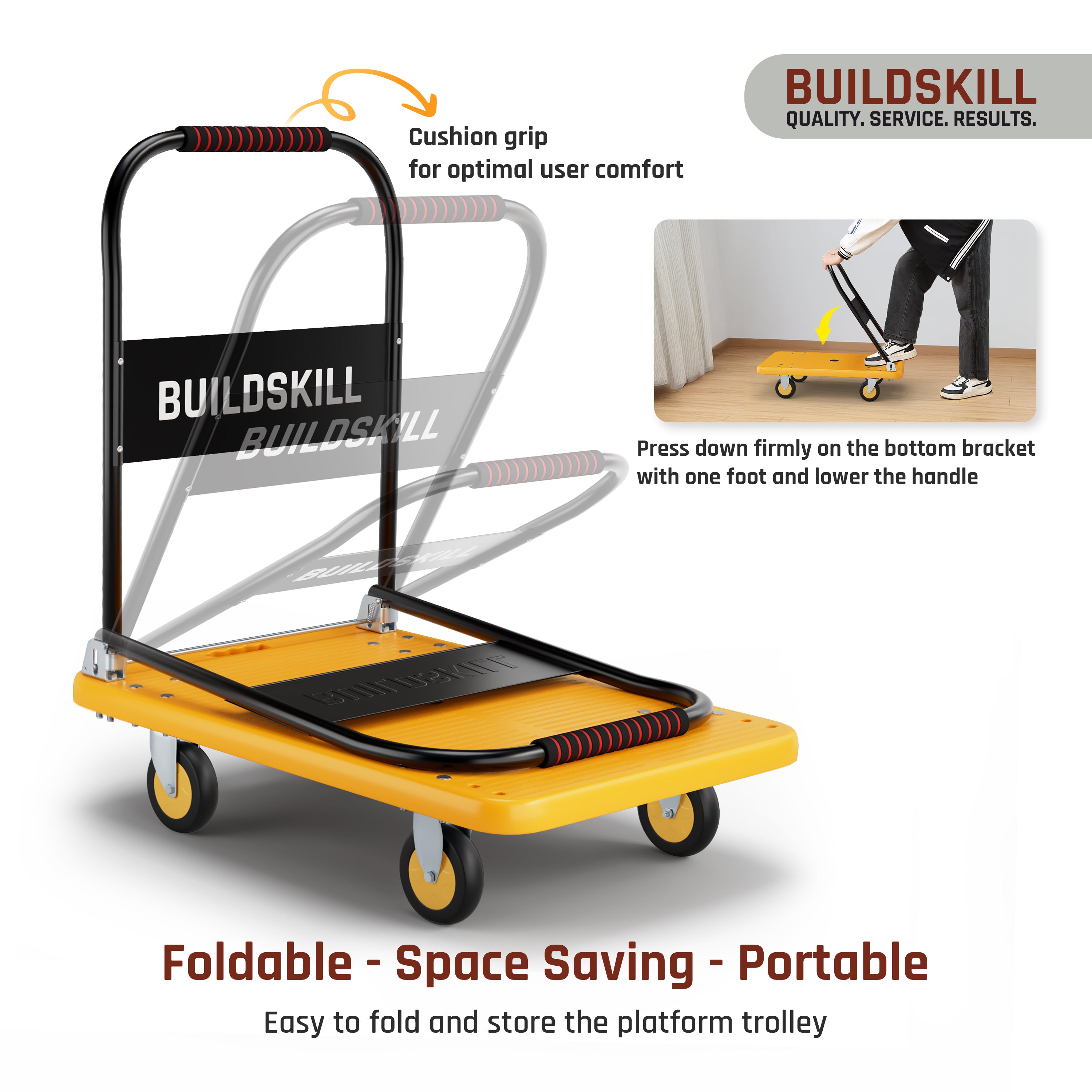 Buildskill Foldable Platform Trolley 150 KG Load Capacity ( 50X79 )