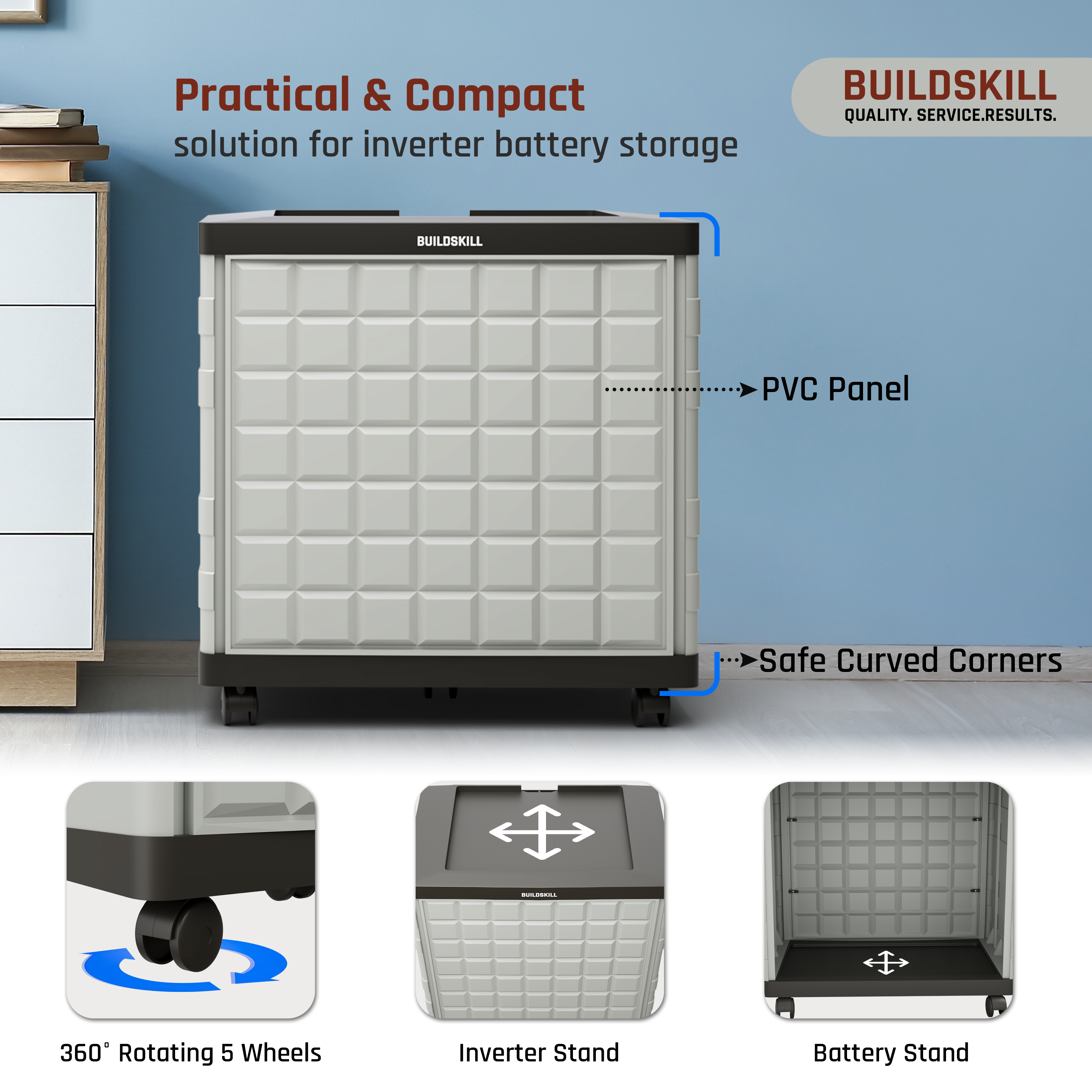 Buildskill Inverter Trolley With 100 KG Load Capacity
