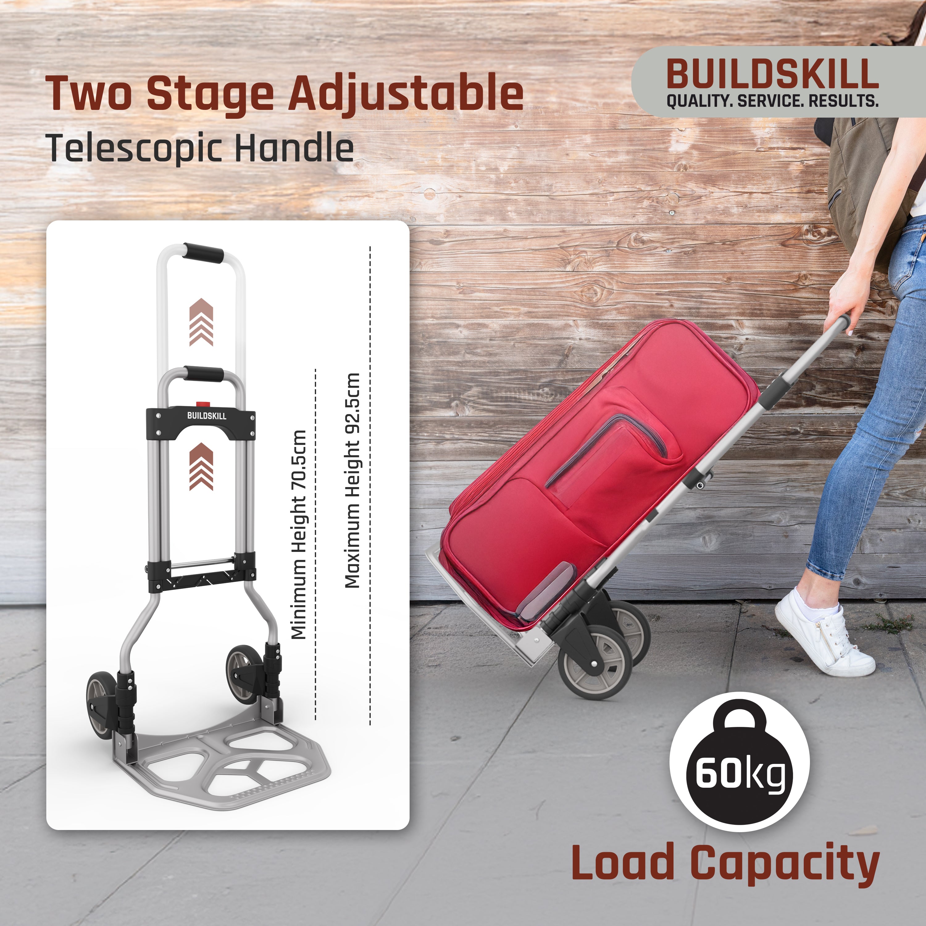 Buildskill Folding Platform Trolley 60 KG Load Capacity (2 Wheel)