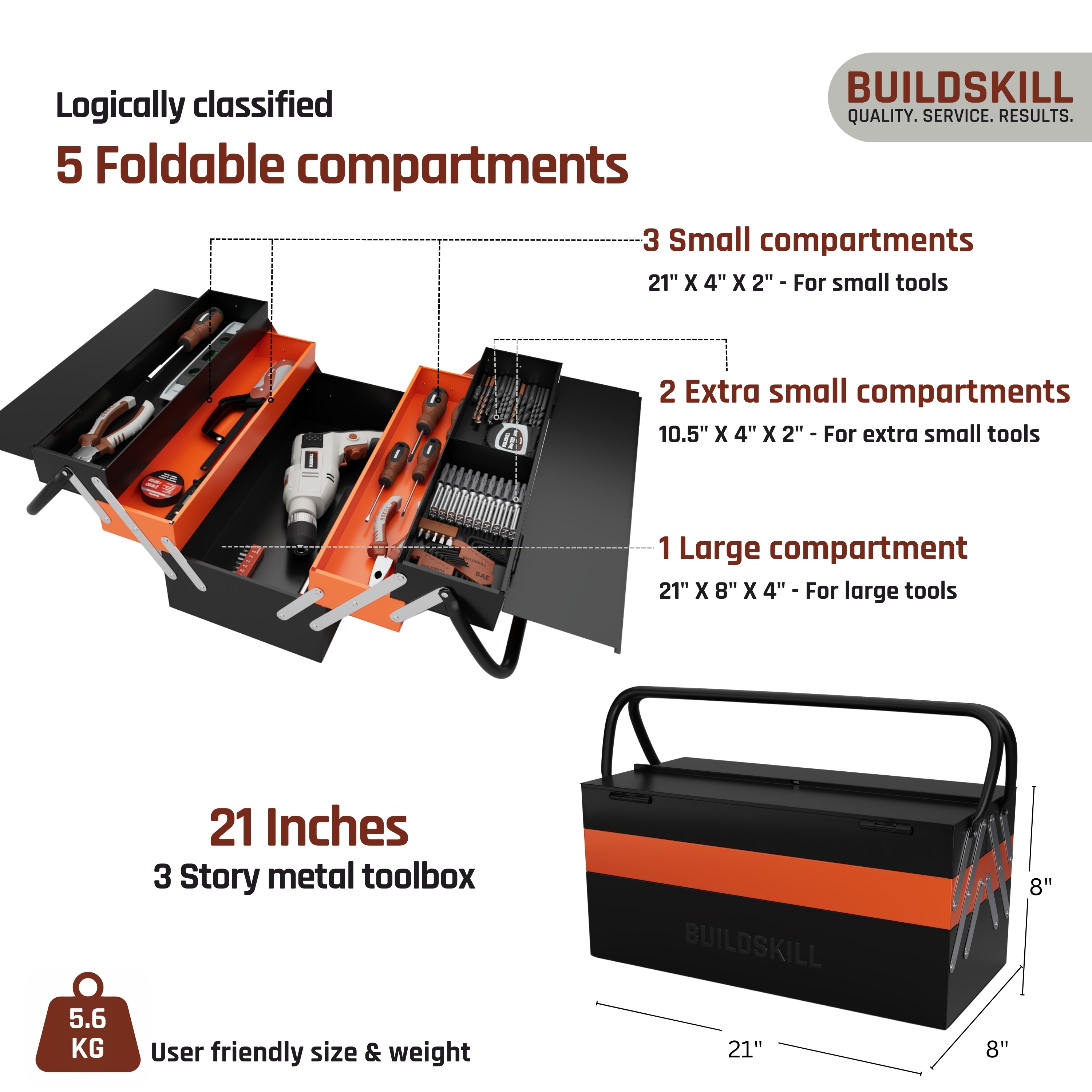 Buildskill Tool Box 21" - 5-Cabinet