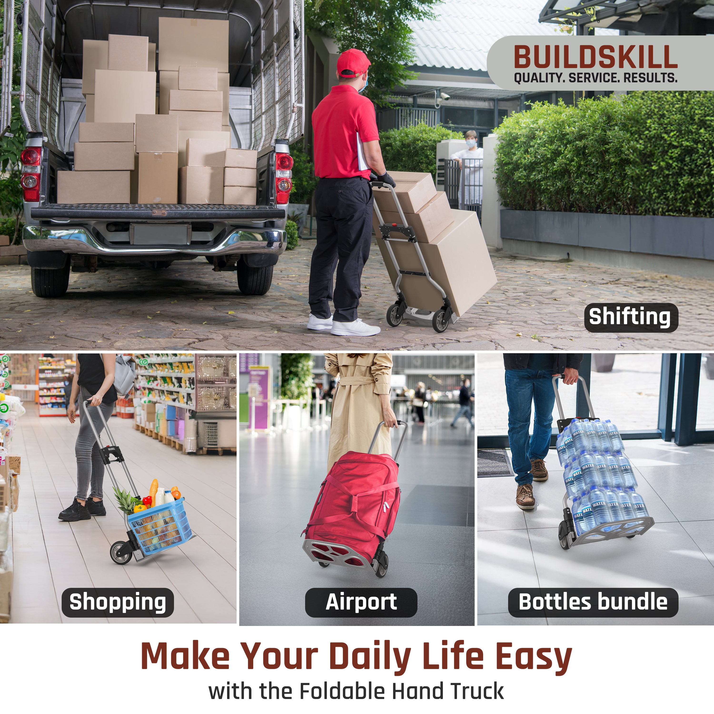 Buildskill Folding Platform Trolley 60 KG Load Capacity (2 Wheel)