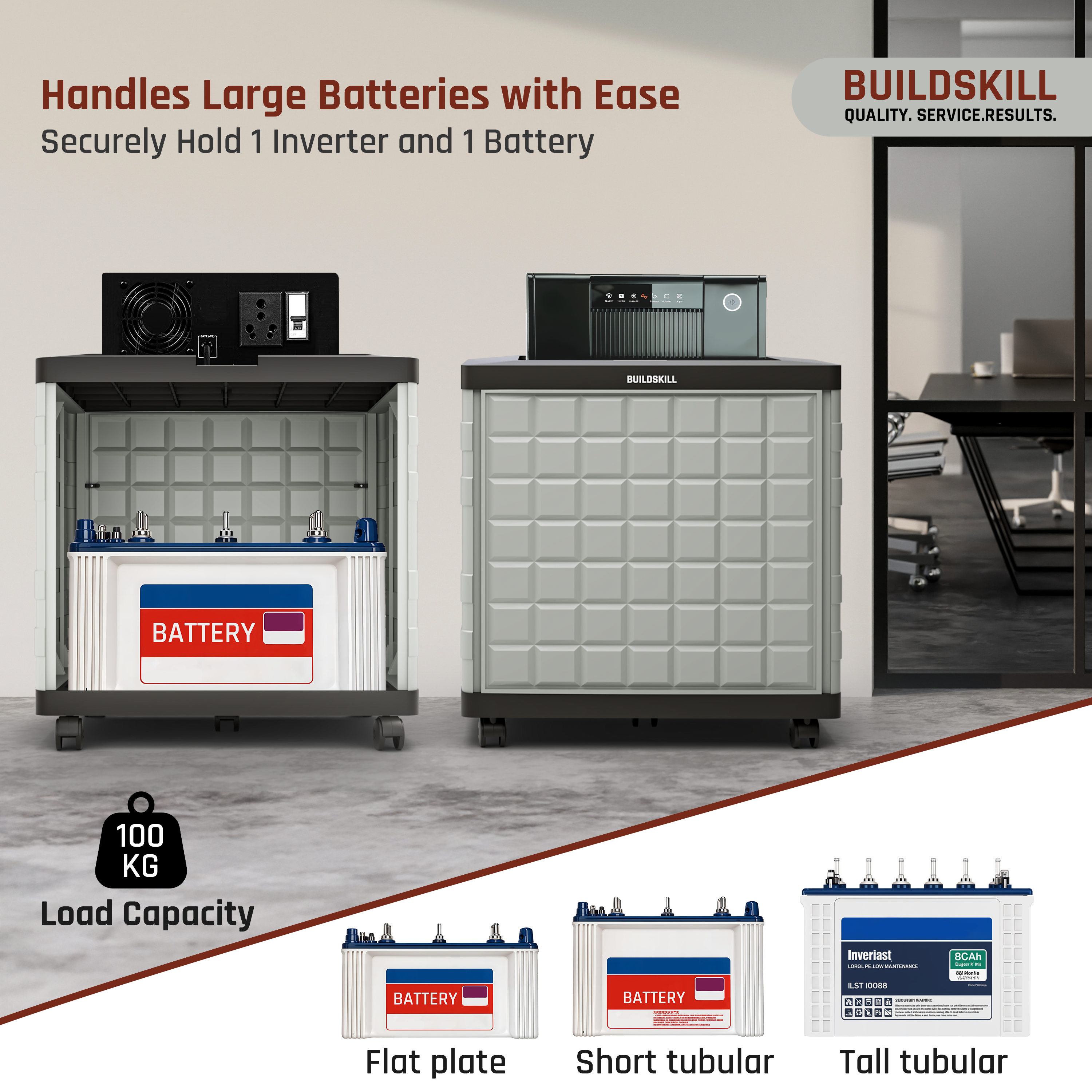 Buildskill Inverter Trolley With 100 KG Load Capacity