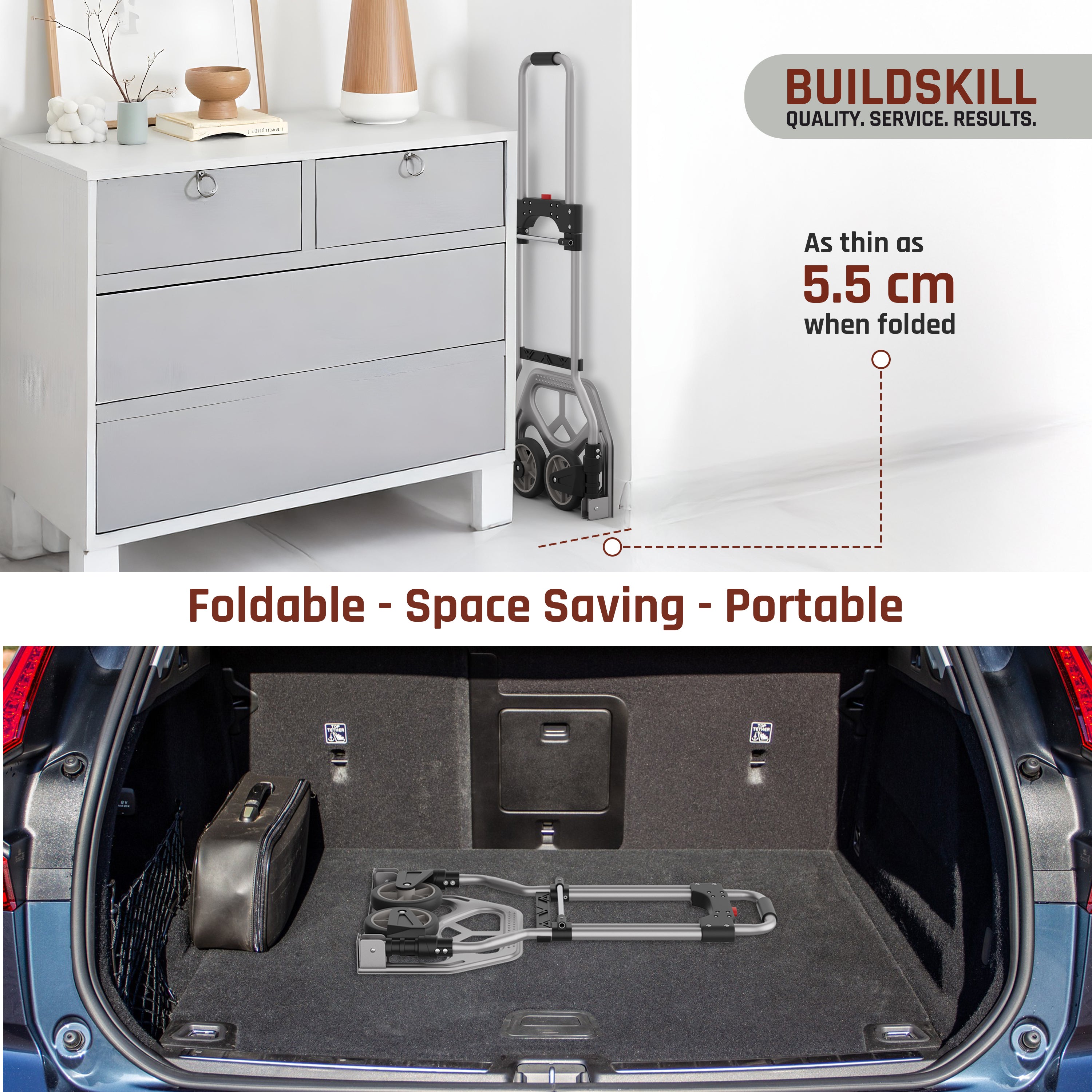 Buildskill Folding Platform Trolley 60 KG Load Capacity (2 Wheel)