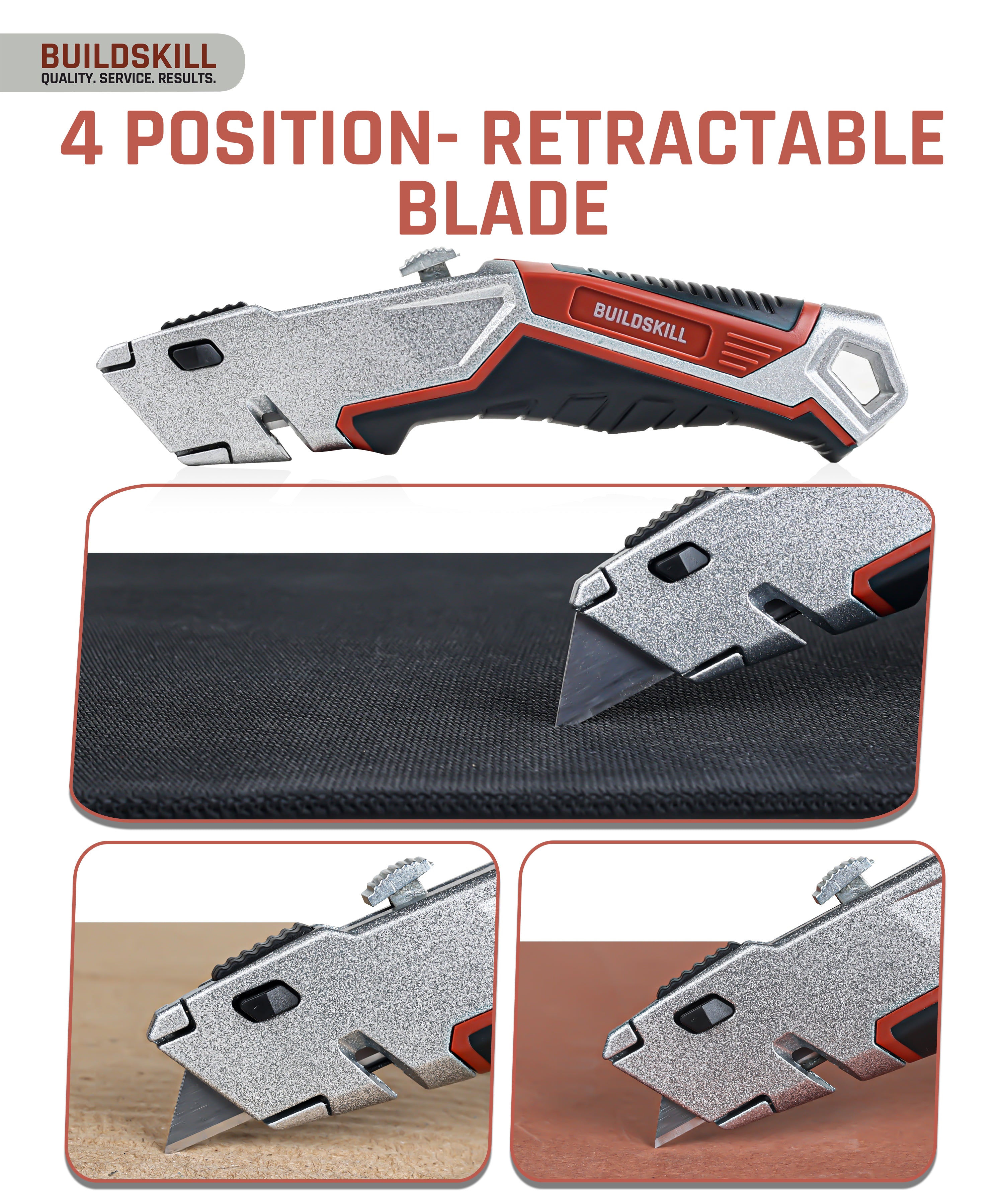 Buildskill 19MM Utility Knife (1 Knife + 5 Blades) + 10 Extra Blades