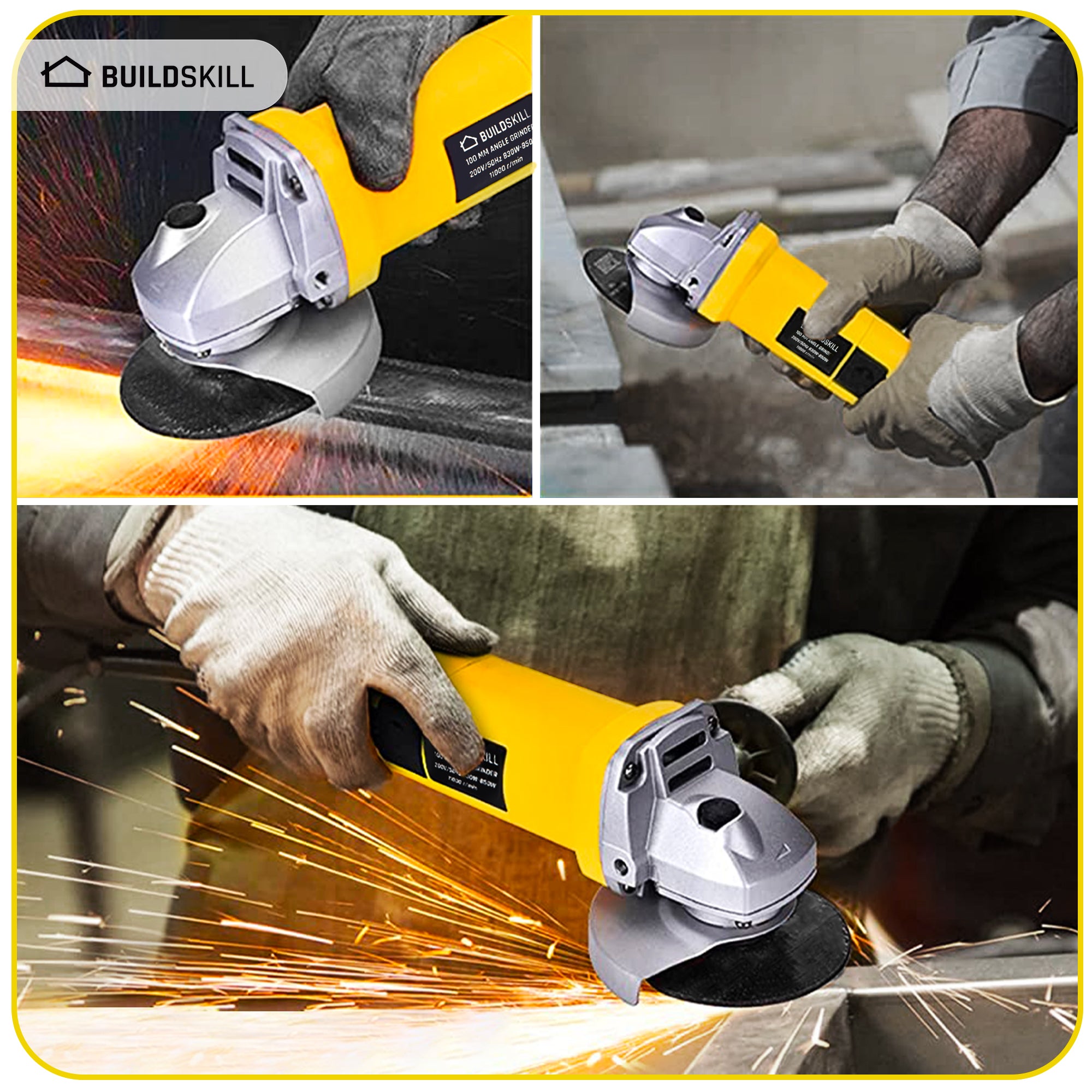 Buildskill Angle Grinder With 11000 RPM (100MM)