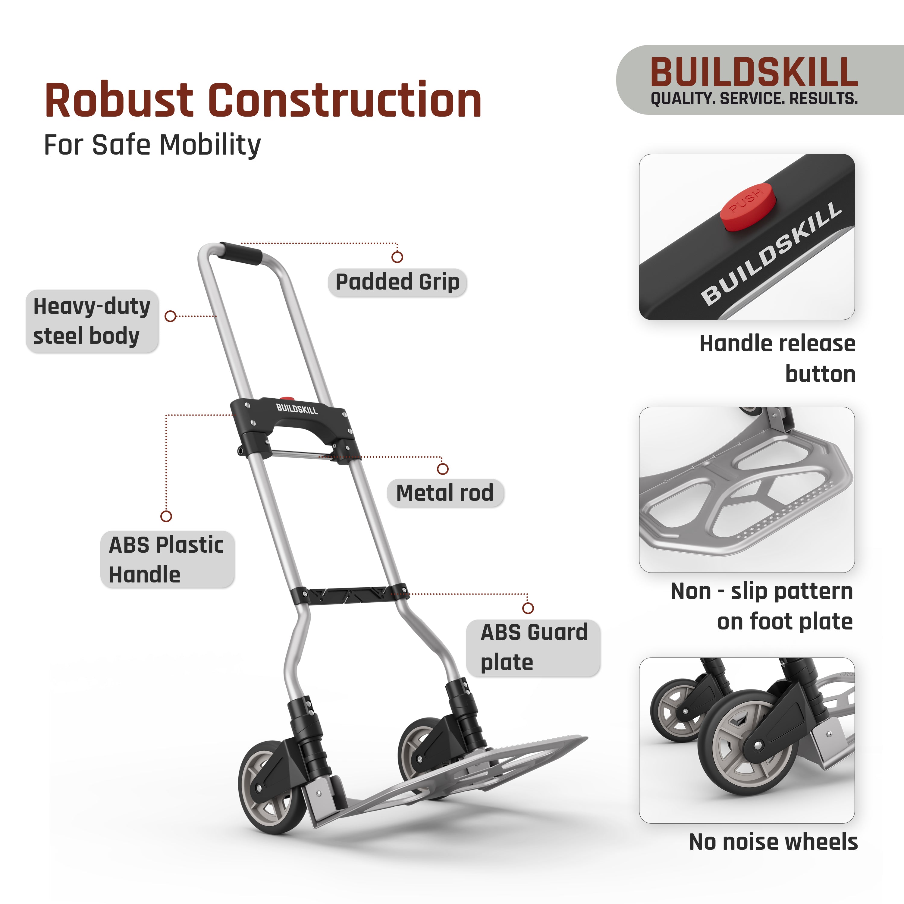 Buildskill Folding Platform Trolley 60 KG Load Capacity (2 Wheel)