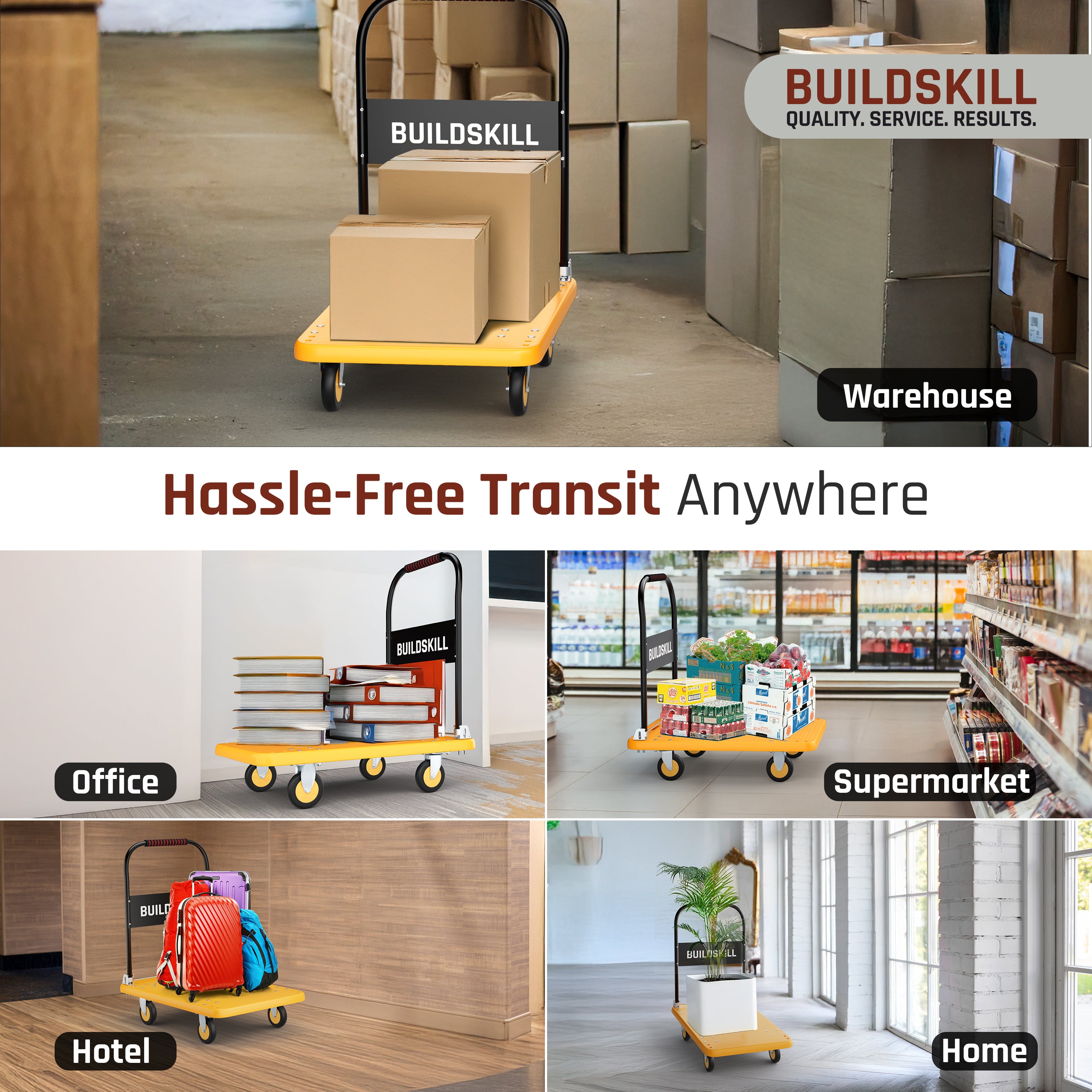 Buildskill Foldable Platform Trolley 150 KG Load Capacity ( 50X79 )