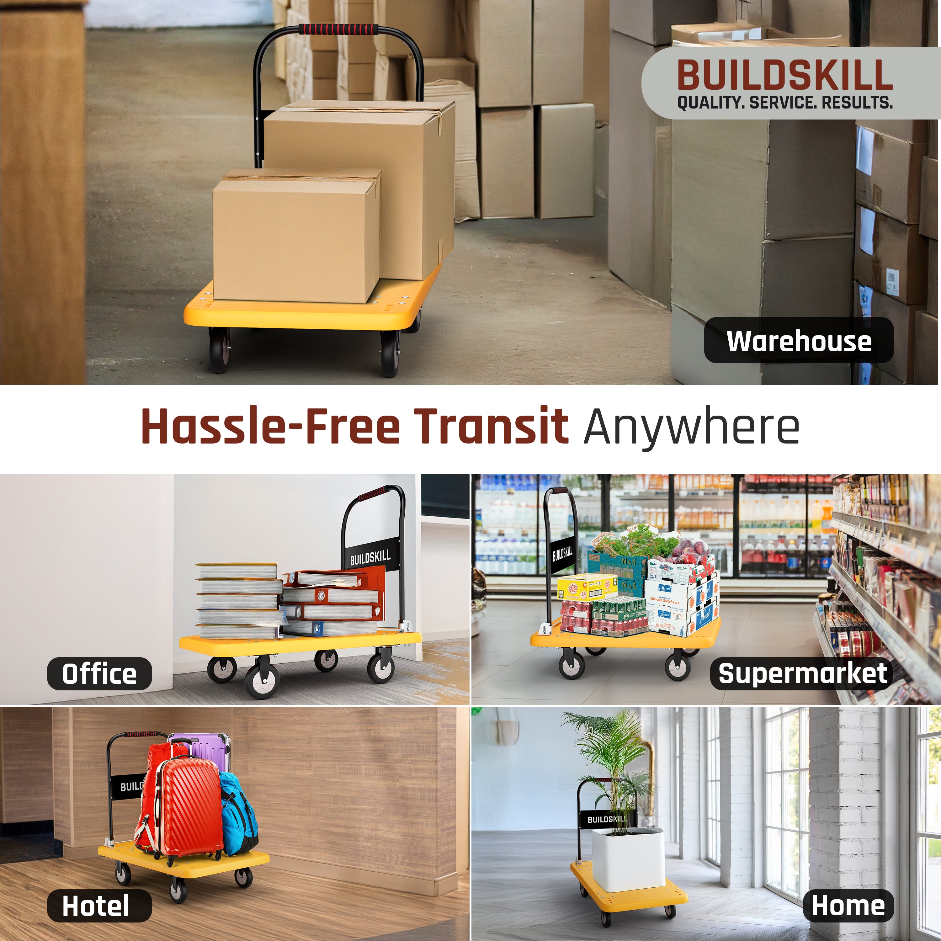 Buildskill Foldable Platform Trolley 250 kg Capacity (60X90)