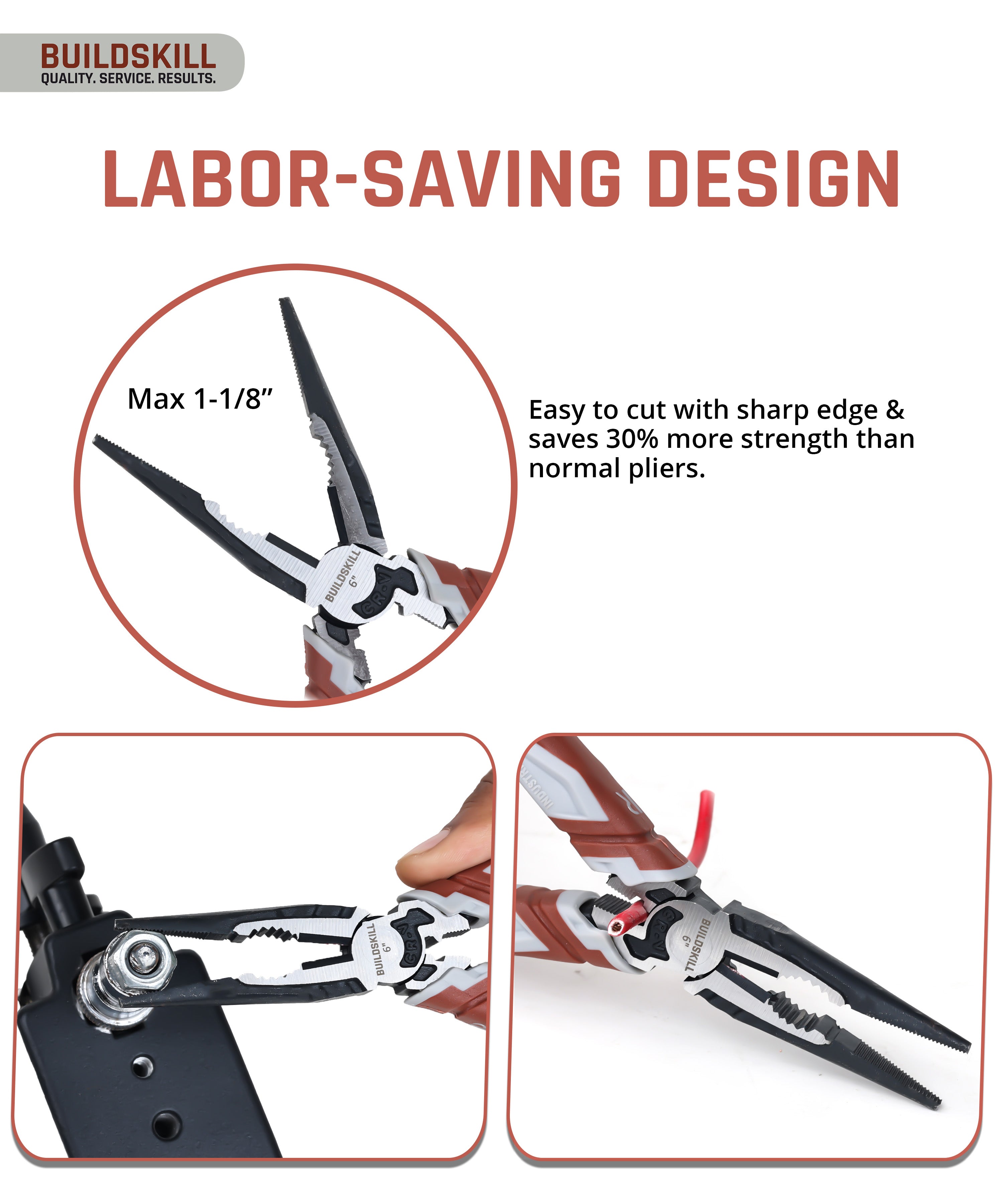 Buildskill 6 Inches CNC Nose Plier