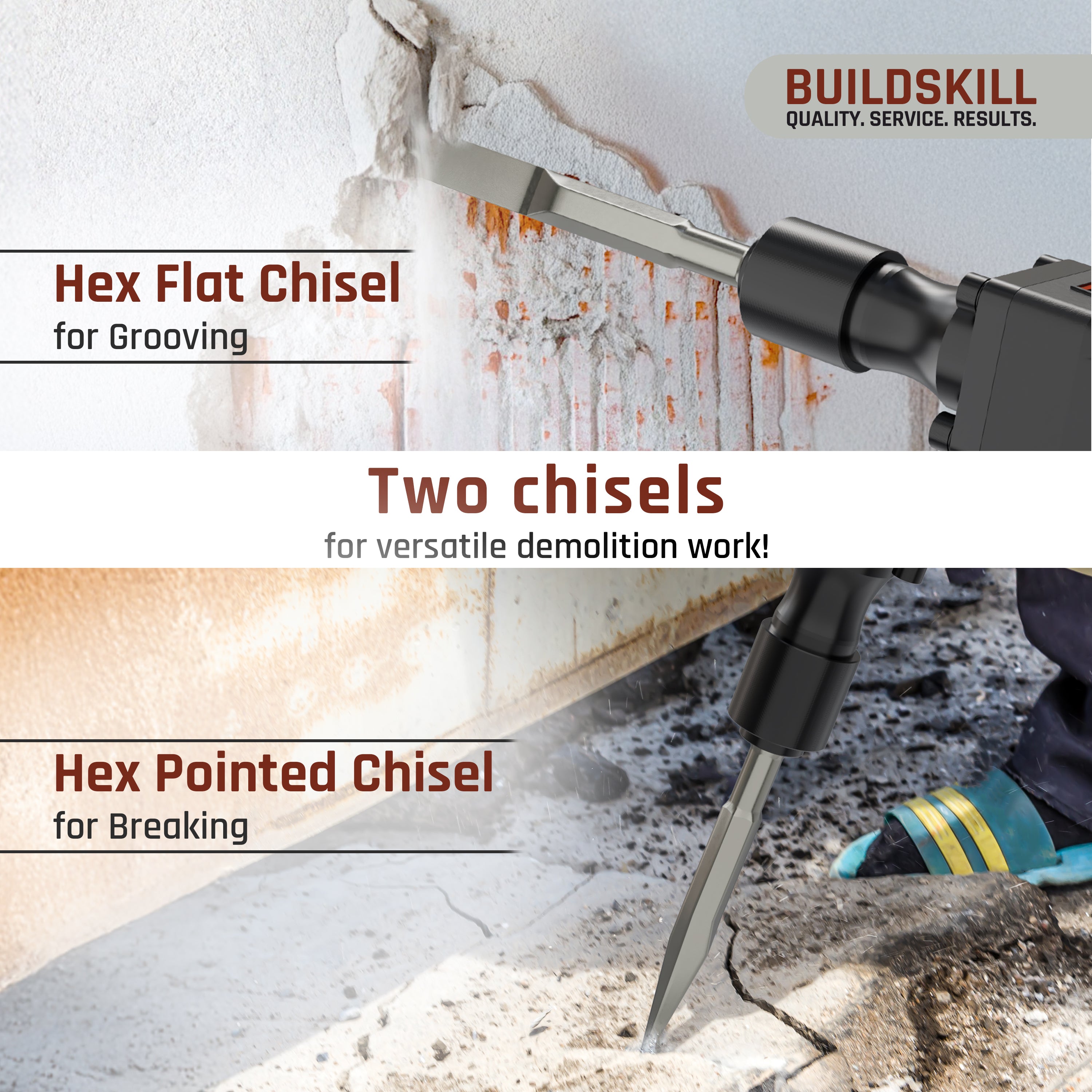 Buildskill 360° Rotating Demolition Hammer – 1500W, 3000RPM