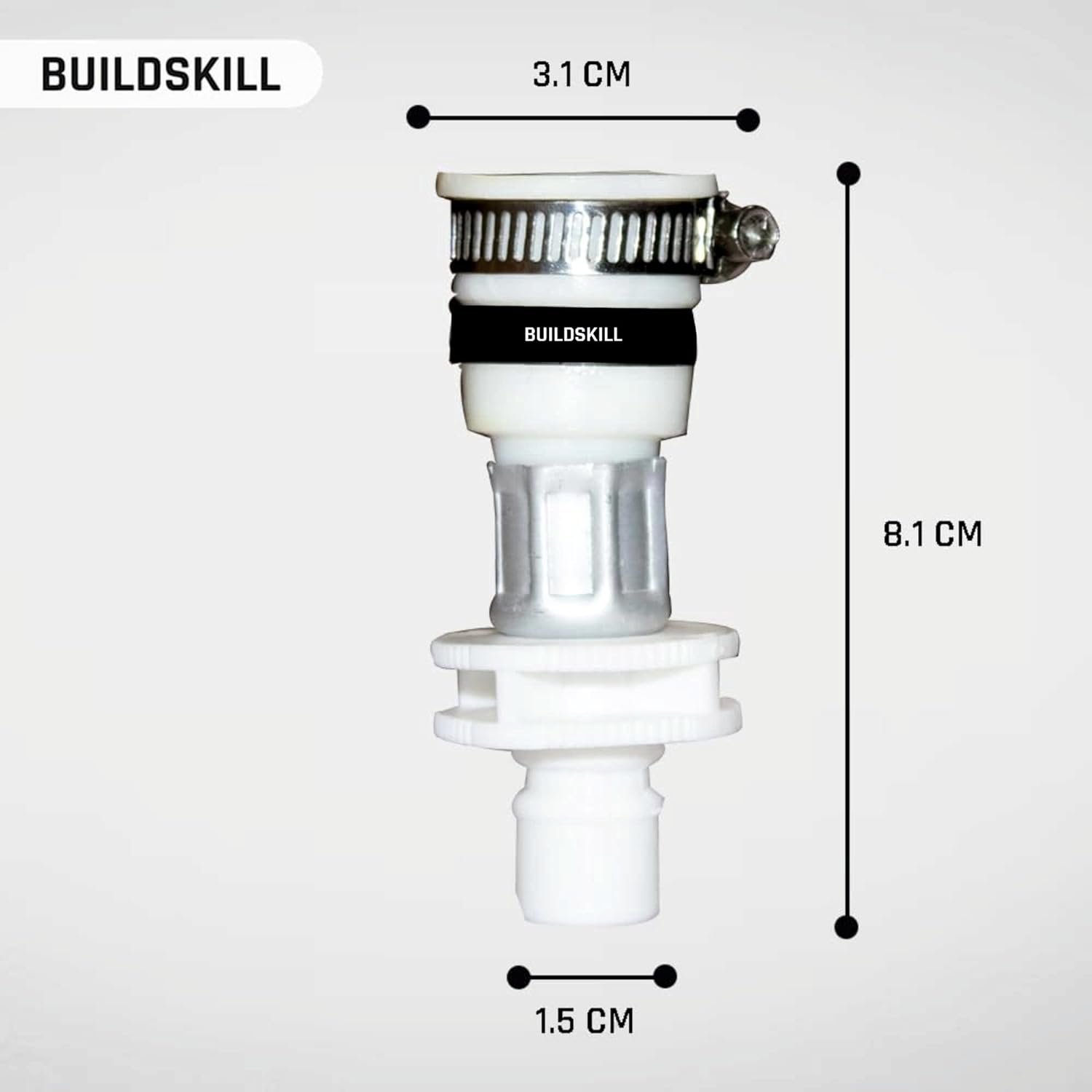 Buildskill Inlet Pipe With Tap Adaptor for Fully Automatic Washing Machine