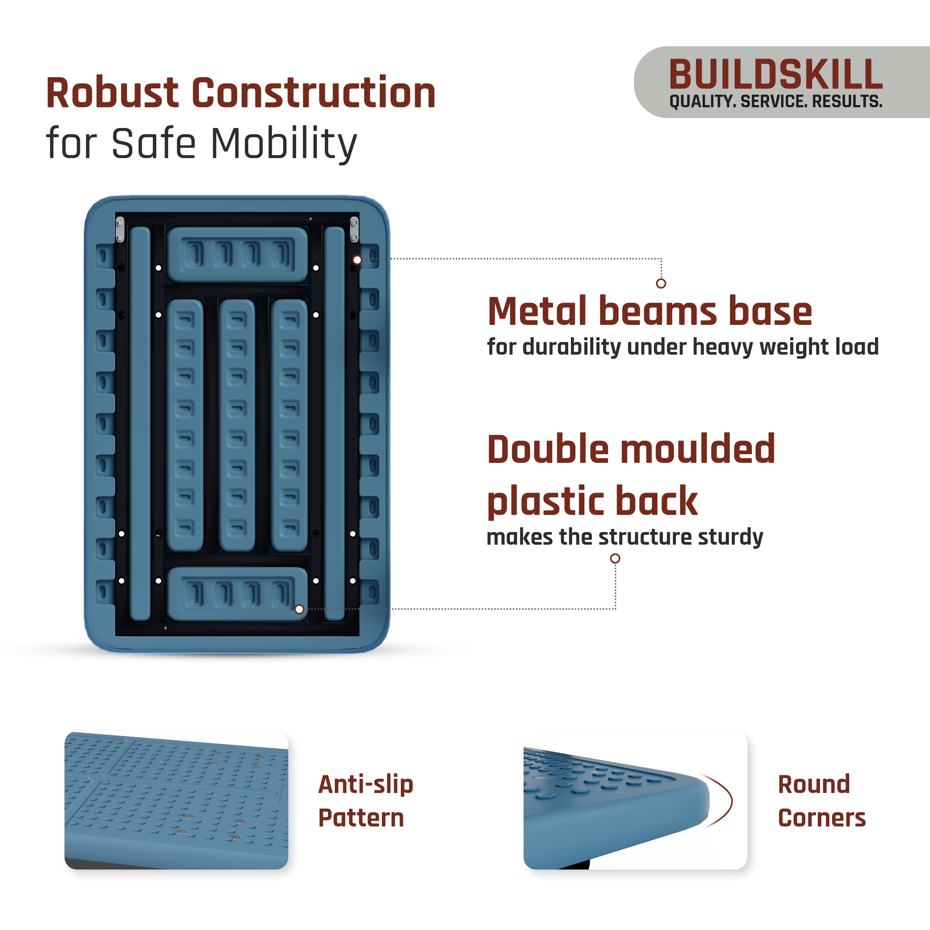 Buildskill Foldable Platform Trolley 450 KG Load Capacity (60X90)