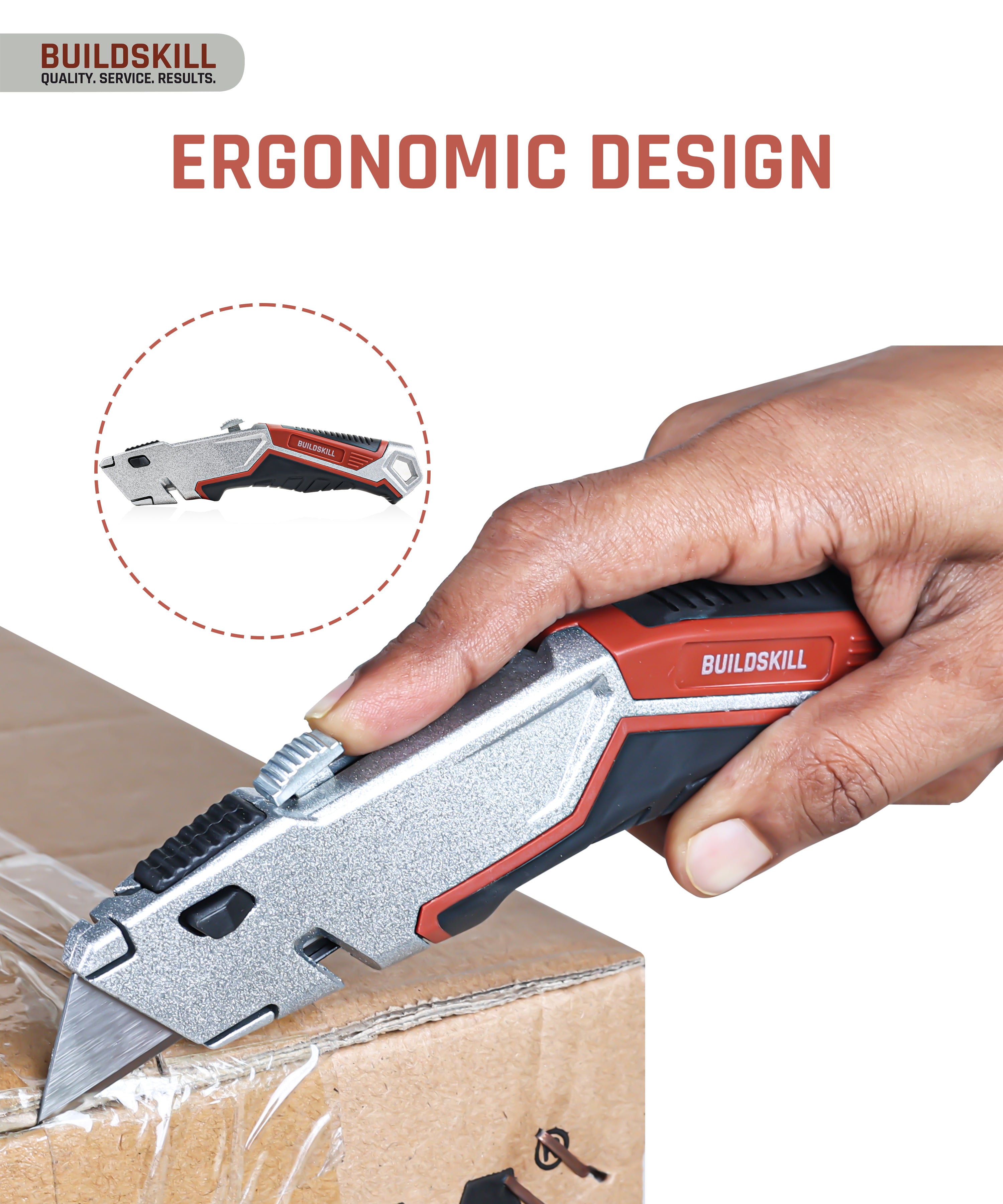 Buildskill 19MM Utility Knife (1 Knife + 5 Blades) + 10 Extra Blades