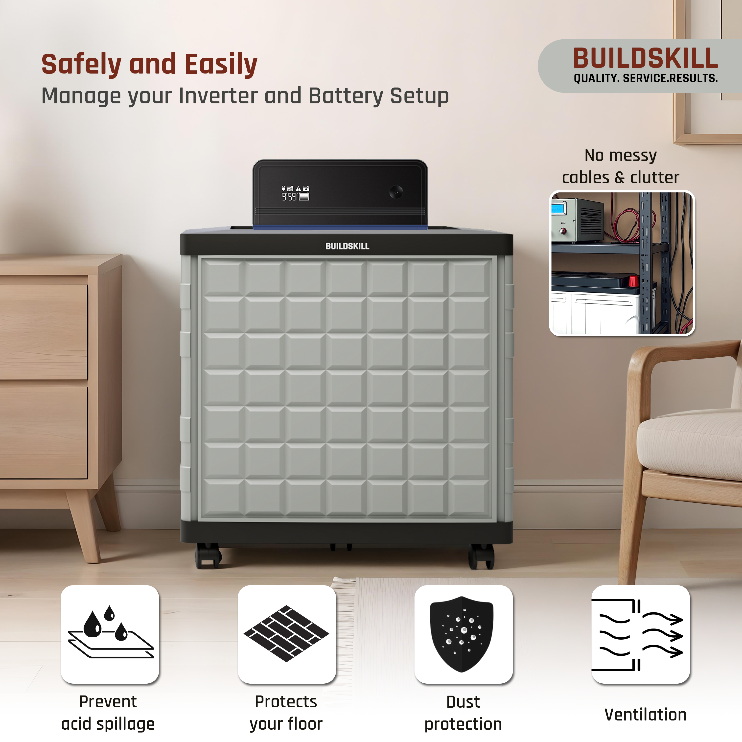 Buildskill Inverter Trolley With 100 KG Load Capacity