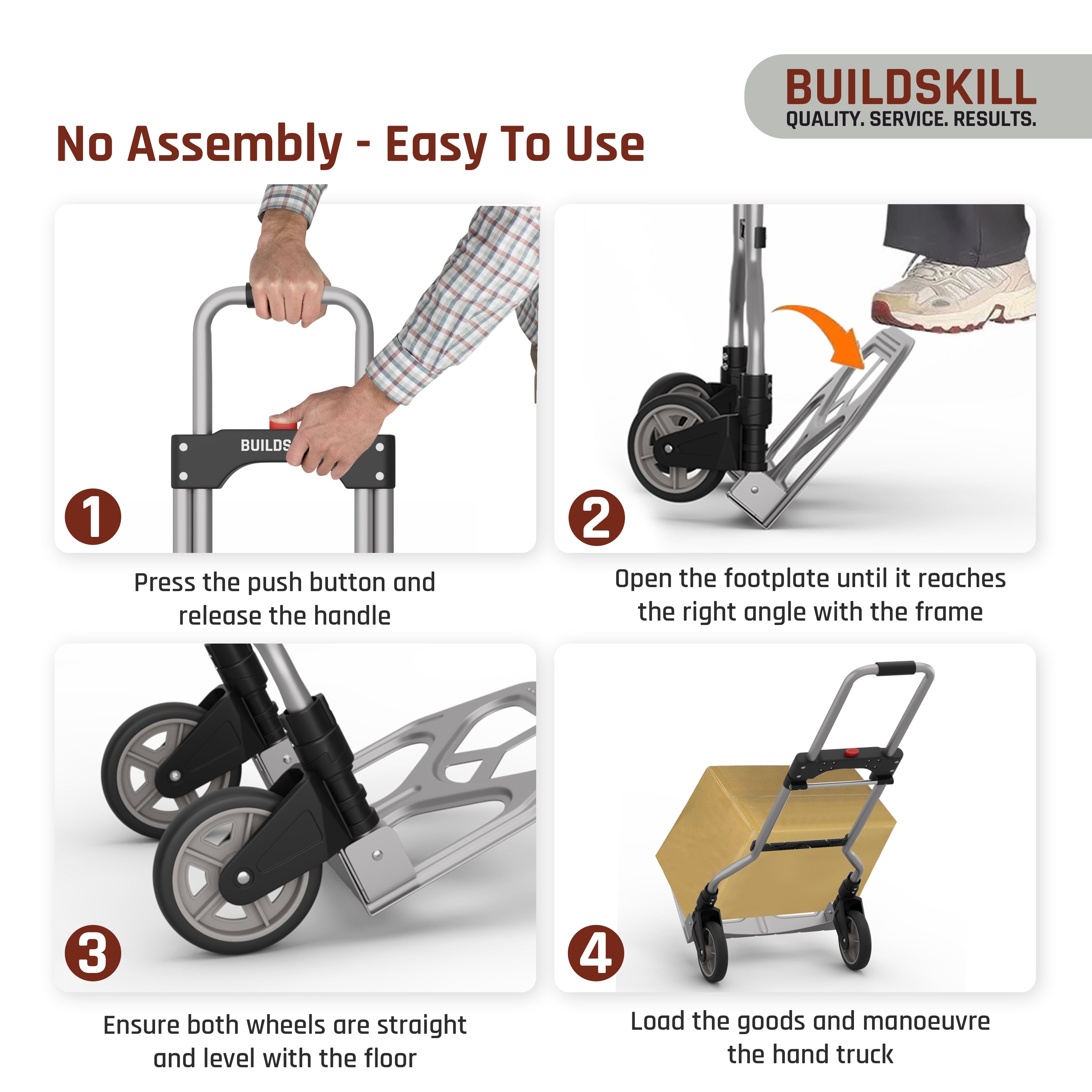 Buildskill Folding Platform Trolley 60 KG Load Capacity (2 Wheel)