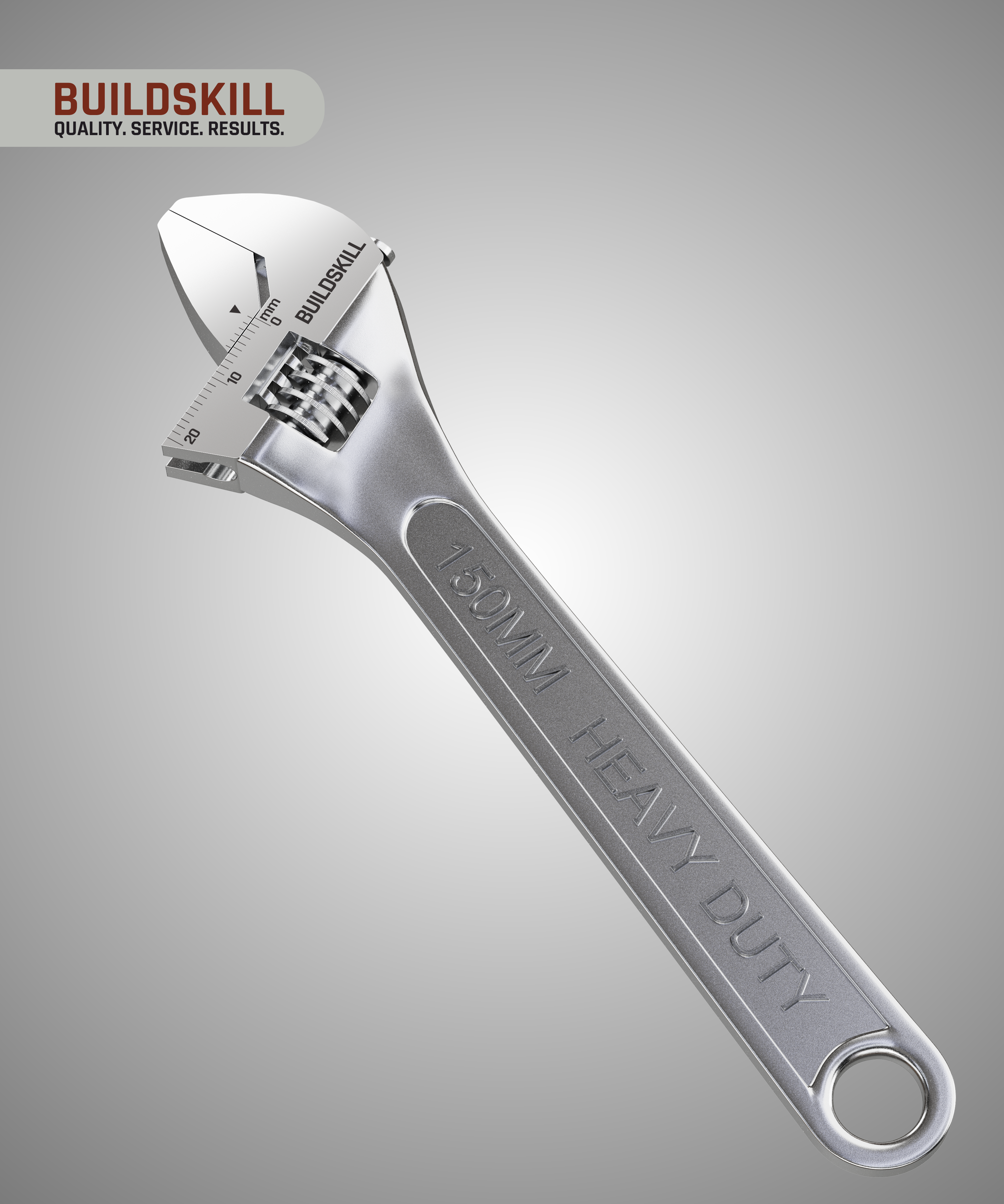 Buildskill 6 Inches Adjustable Wrench (Chrome Finish)