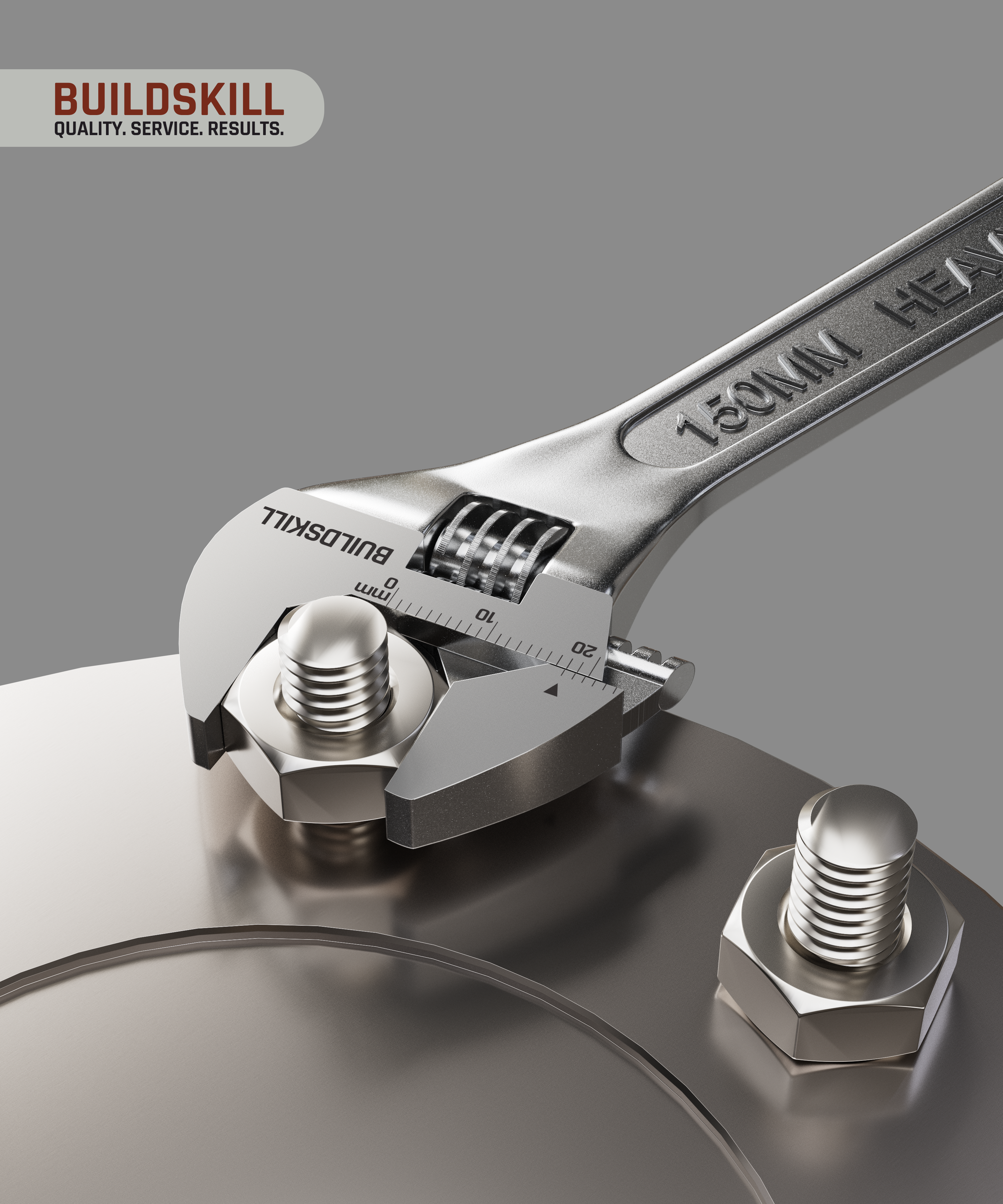 Buildskill 6 Inches Adjustable Wrench (Chrome Finish)