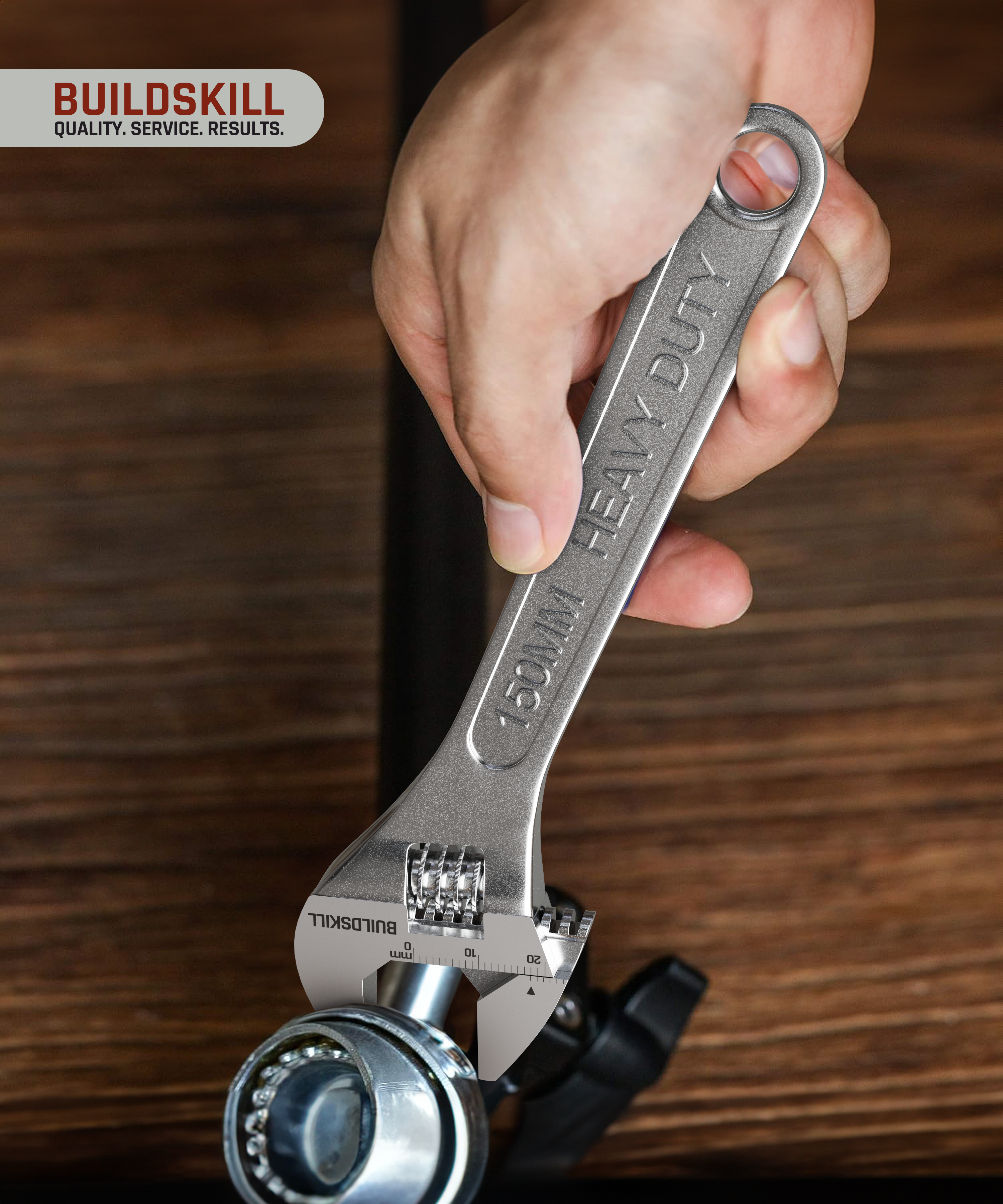 Buildskill 6 Inches Adjustable Wrench (Chrome Finish)