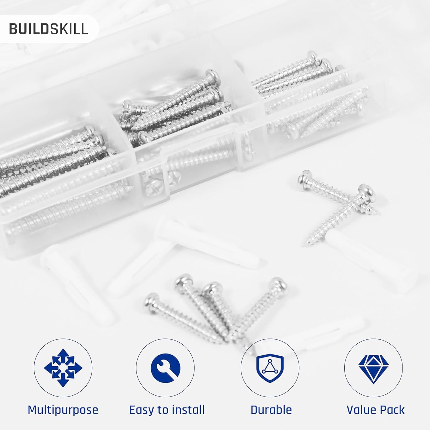 Buildskill 102 Pcs Screw Anchor Set