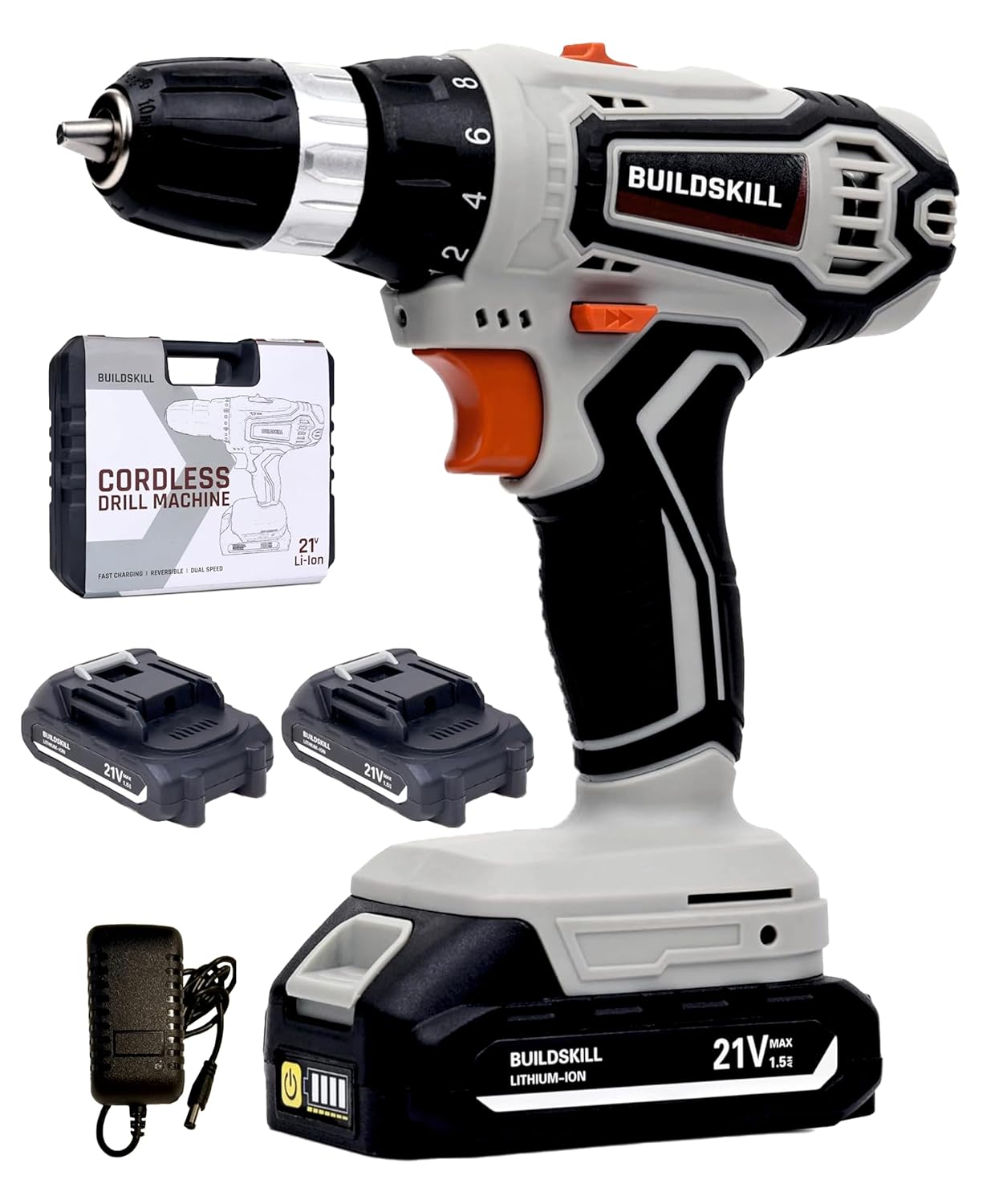 Buildskill 21V Cordless Drill Machine With BMC Kit (2X1.5B)