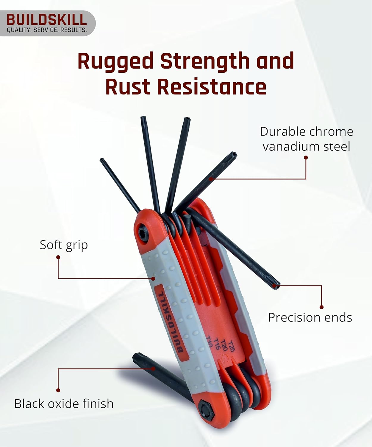 Buildskill 25 Pcs Folding Allen Key Set (8+8+9)