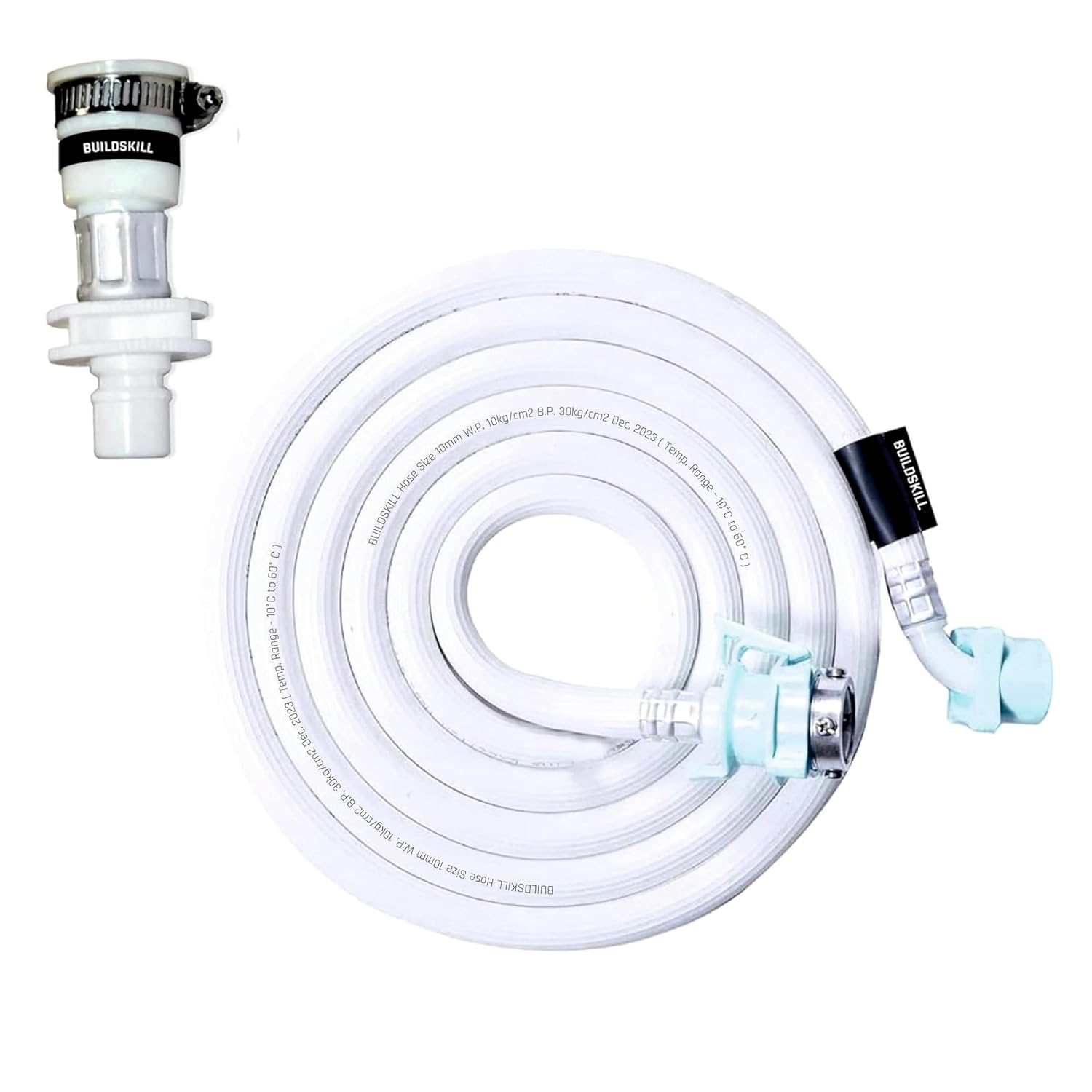 Buildskill Inlet Pipe With Tap Adaptor for Fully Automatic Washing Machine