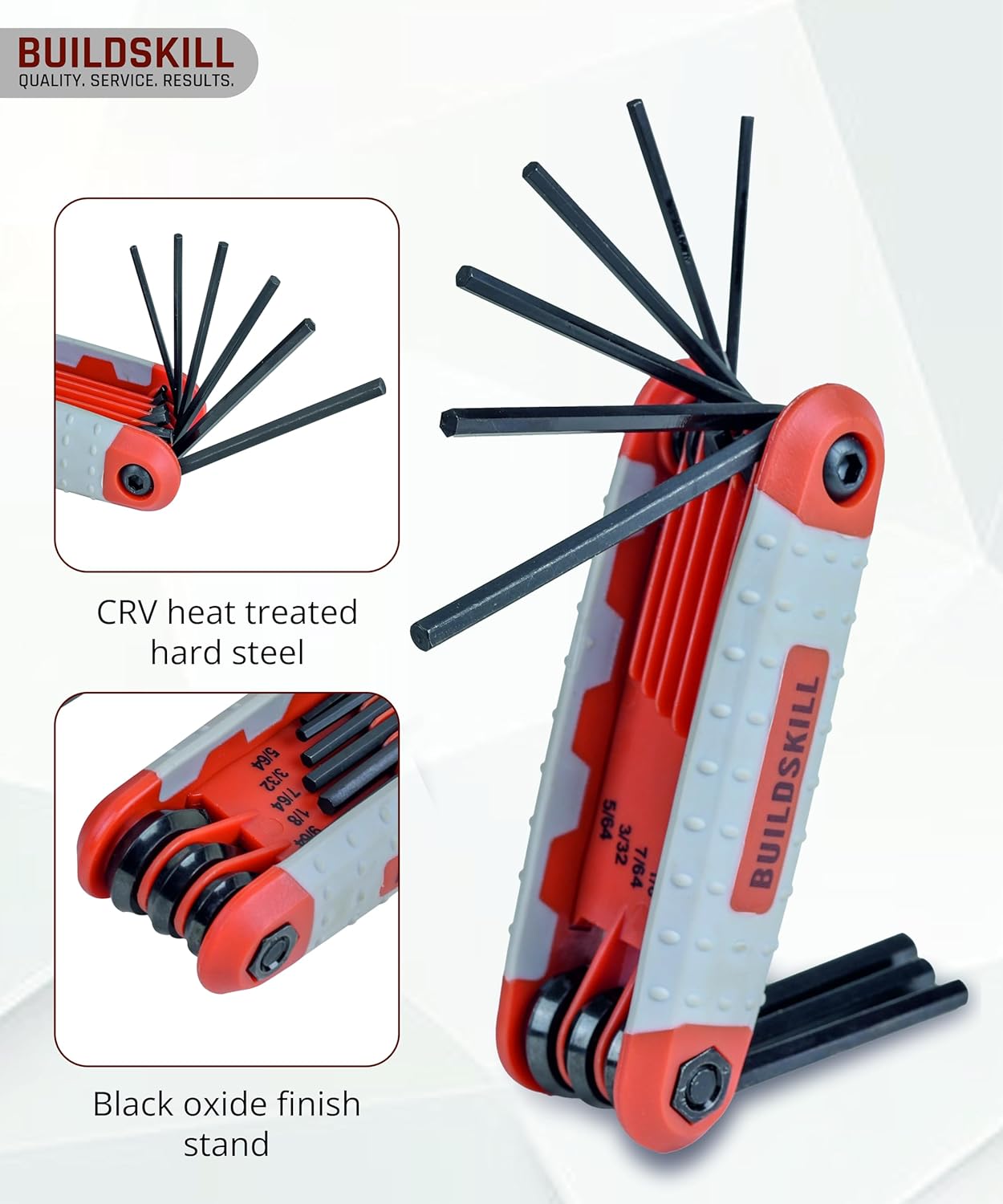 Buildskill 25 Pcs Folding Allen Key Set (8+8+9)