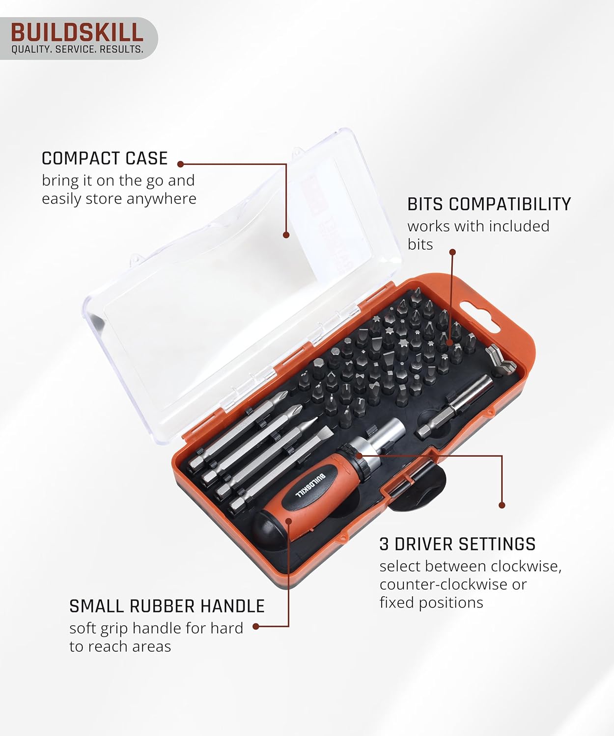 Buildskill 49 Pcs Ratchet Screwdriver Set