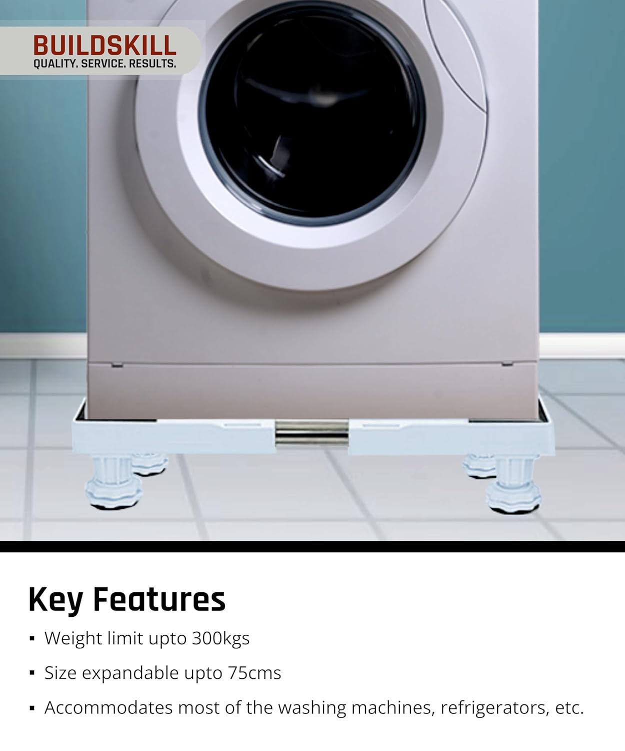 Buildskill Washing Machine Stand (Single Wheels)