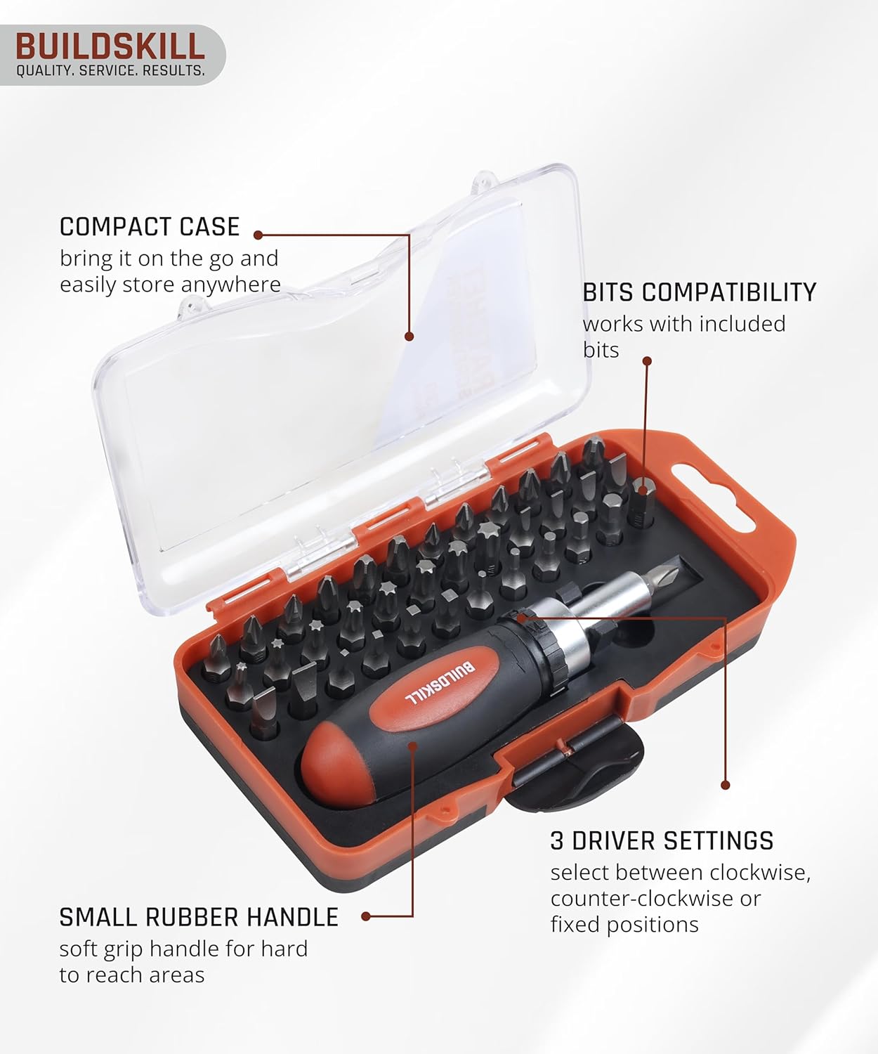 Buildskill 38 Pcs Ratchet Screwdriver Set