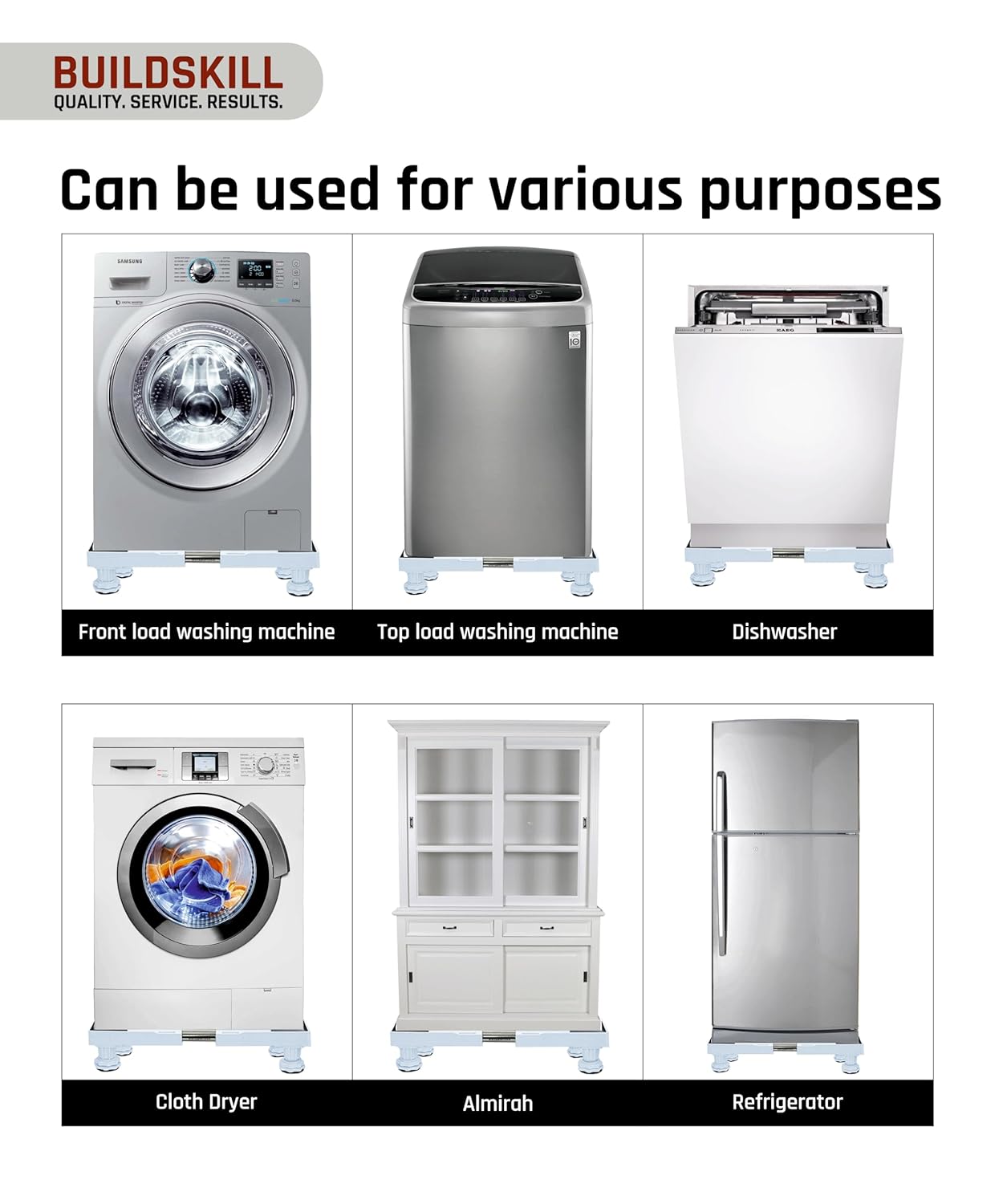 Buildskill Washing Machine Stand (Single Wheels)