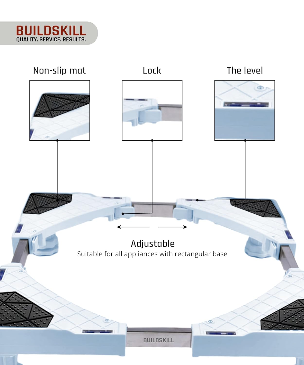 Buildskill Washing Machine Stand (Single Wheels)