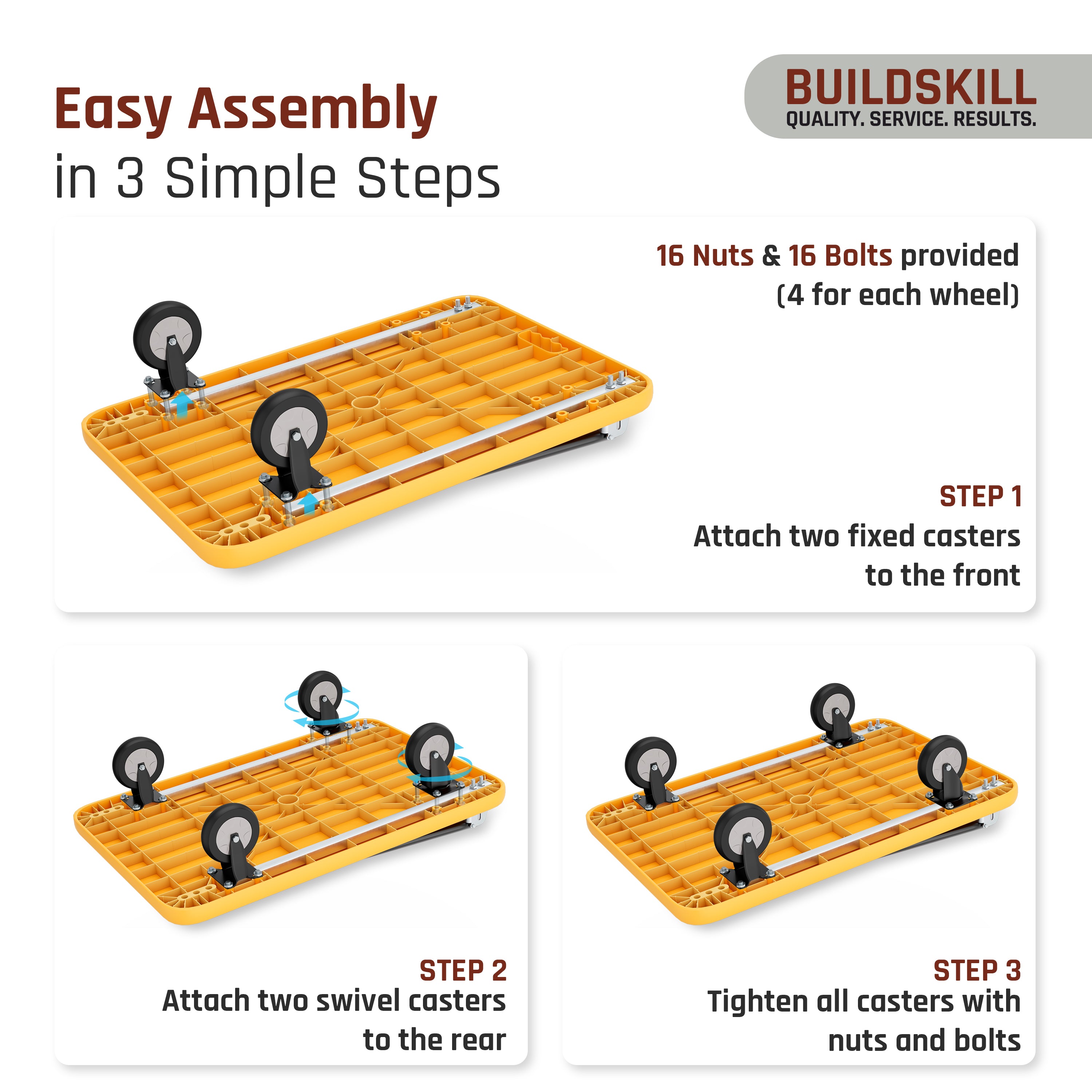 Buildskill Foldable Platform Trolley 250 kg Capacity (60X90)